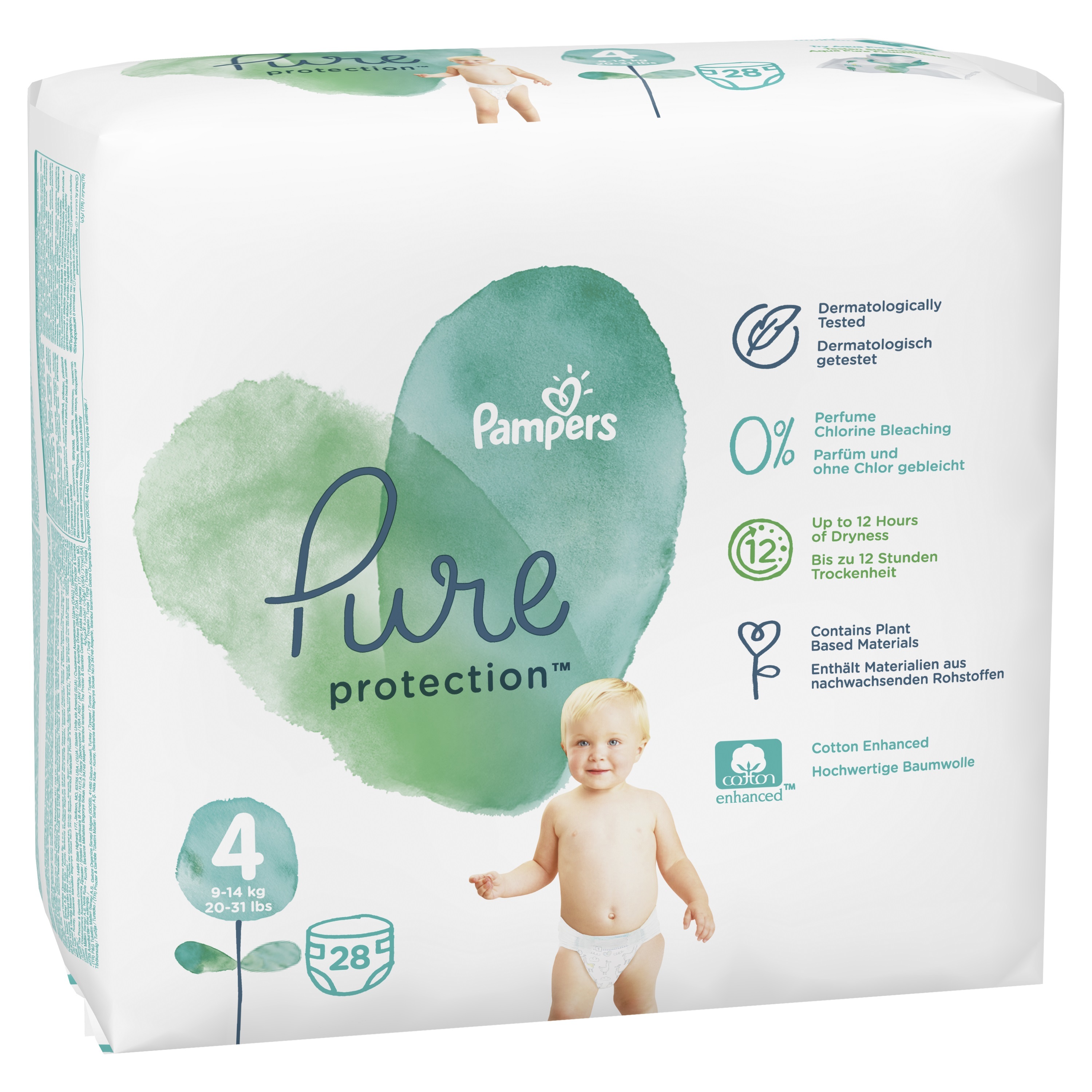 Подгузники Pampers Pure Protection 4 (9-14 кг) 28 шт. - фото 2