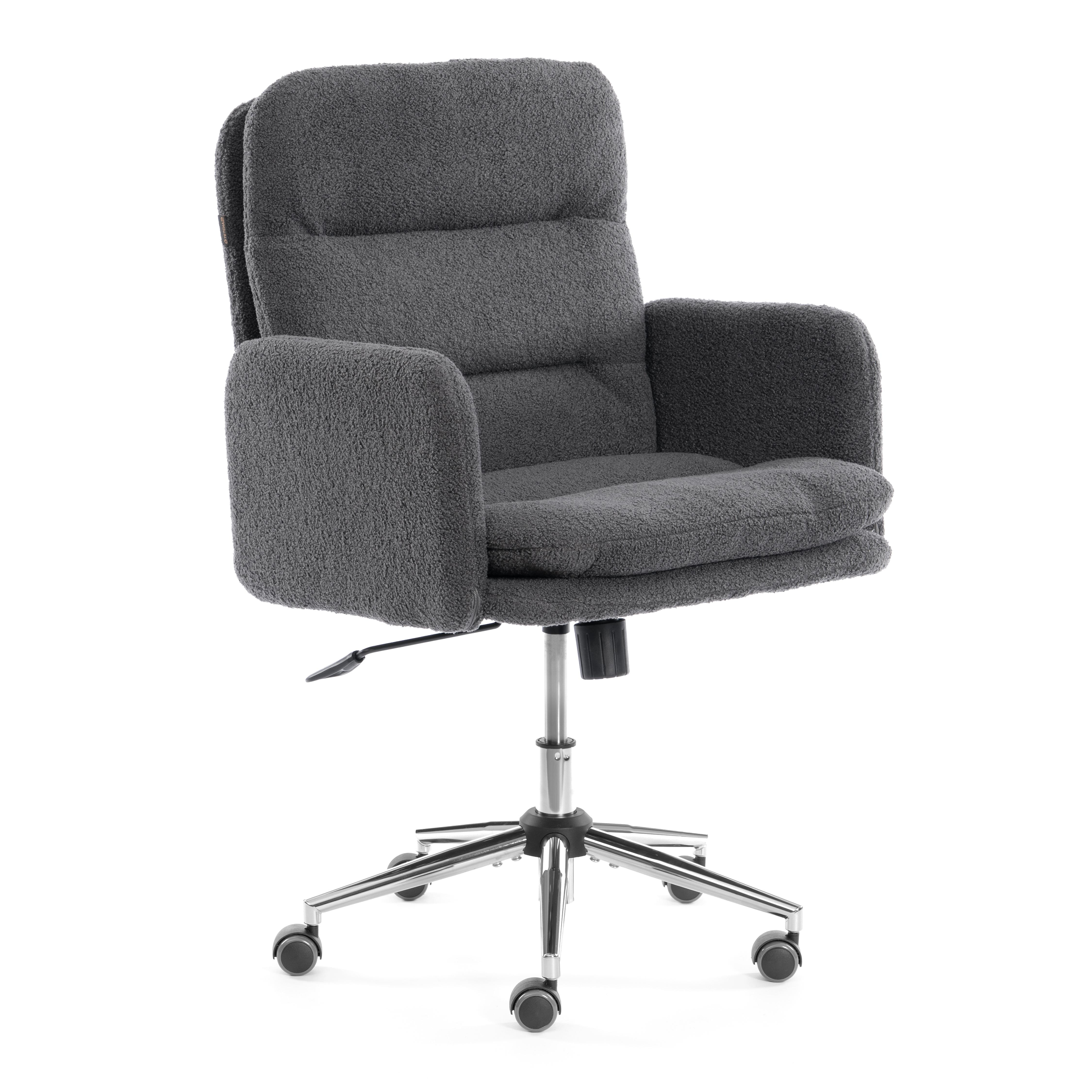 Компьютерное кресло TETCHAIR Dover хром, букле, серый - фото 2