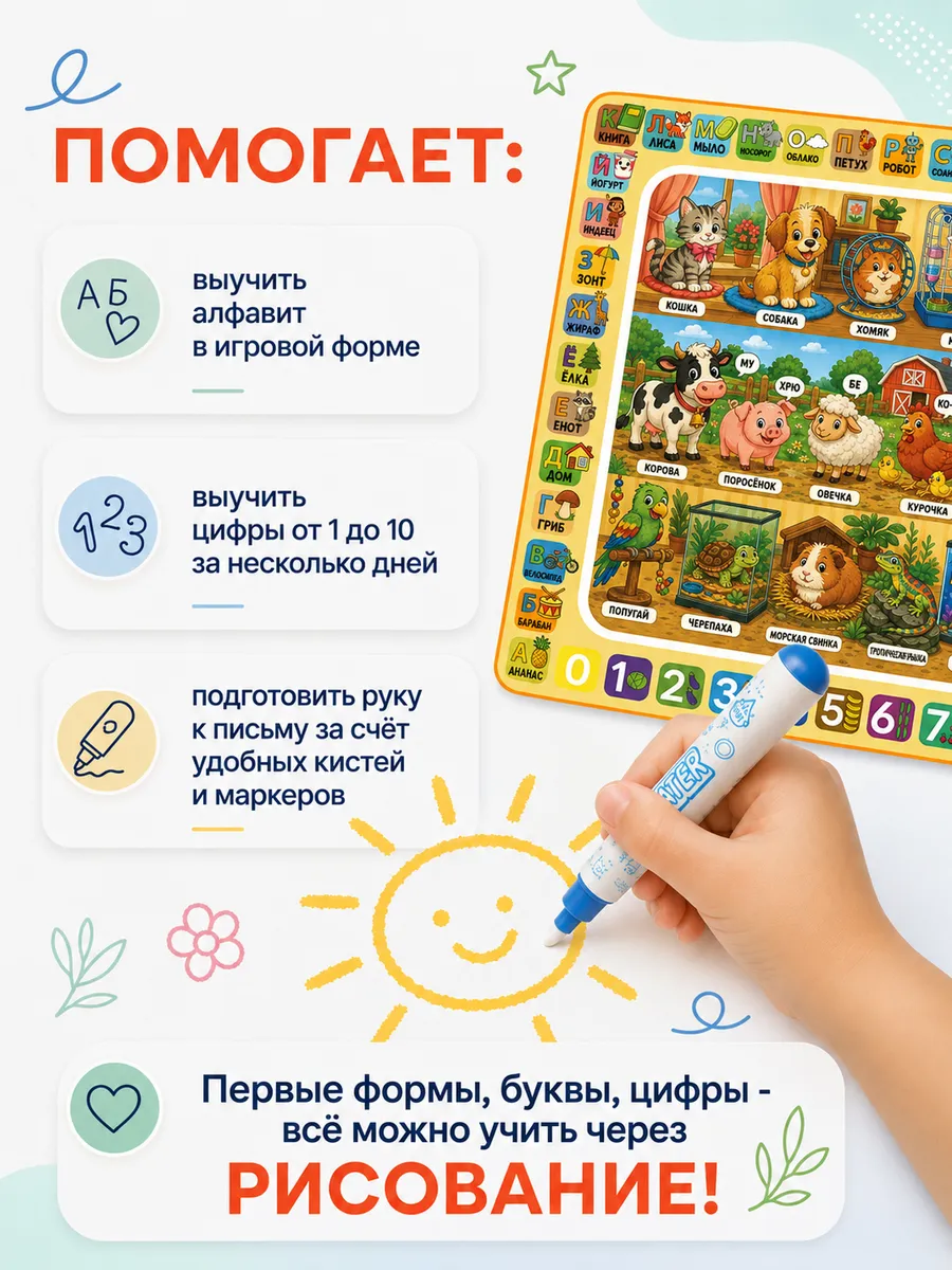 Акварисование ИнтеллектУм Коврик Домашние животные - фото 4