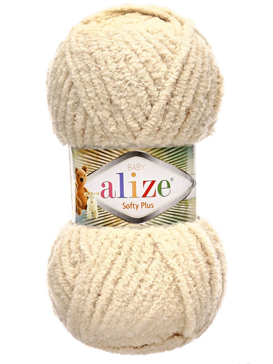 Пряжа для вязания Alize softy plus 100 г 120 м микрополиэстер мягкая плюшевая 310 шампань 5 мотков - фото 4