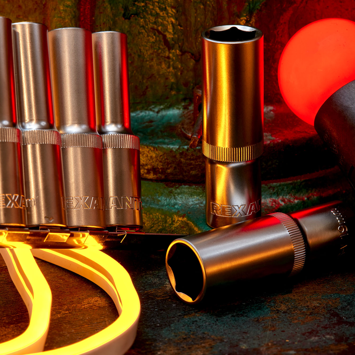 Набор удлиненных торцевых головок 1/2, шестигранные, CrV, 10 шт., 10-22мм - фото 2