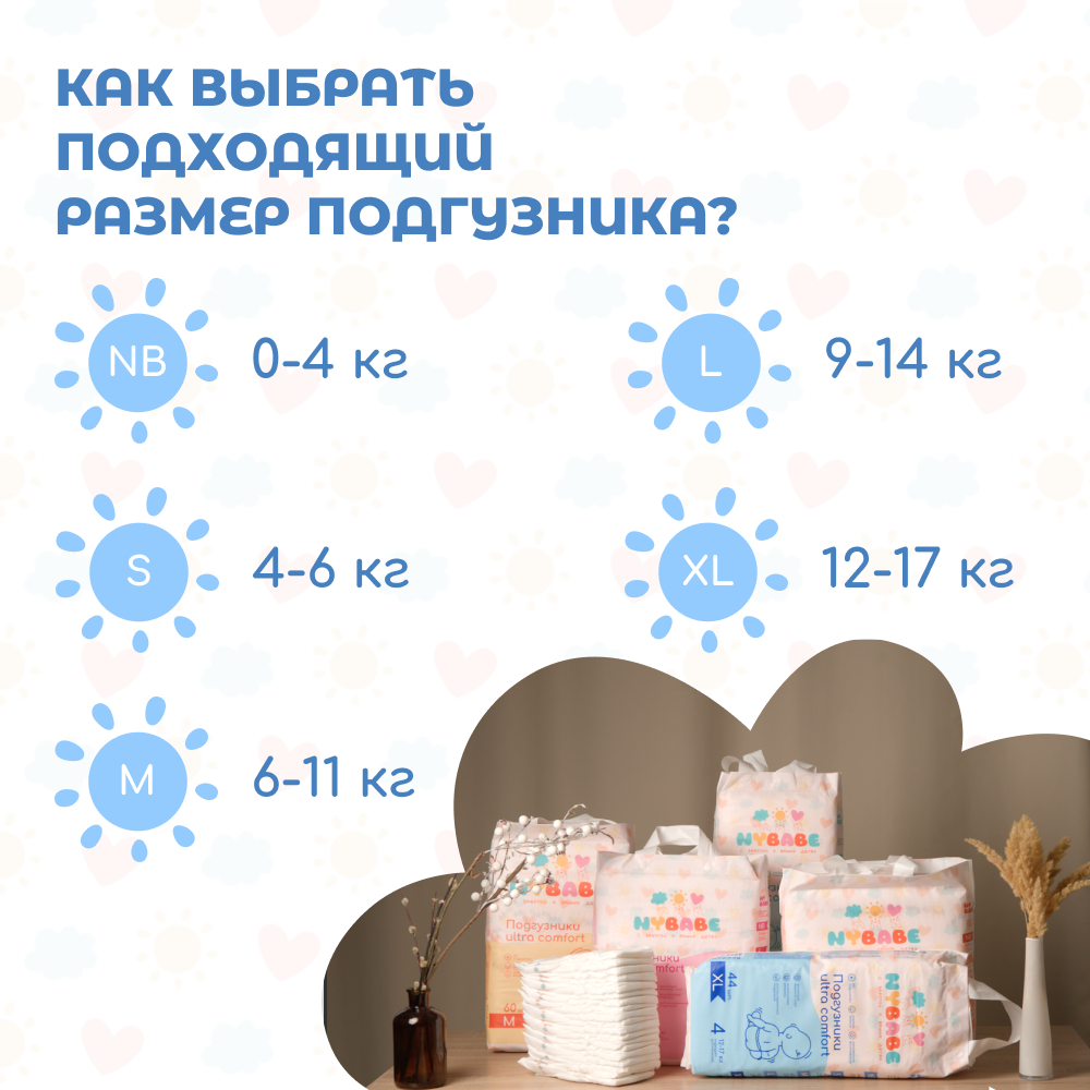 Подгузники NYBABE Ultra Comfort XL (12-17 кг) 44 шт. - фото 13