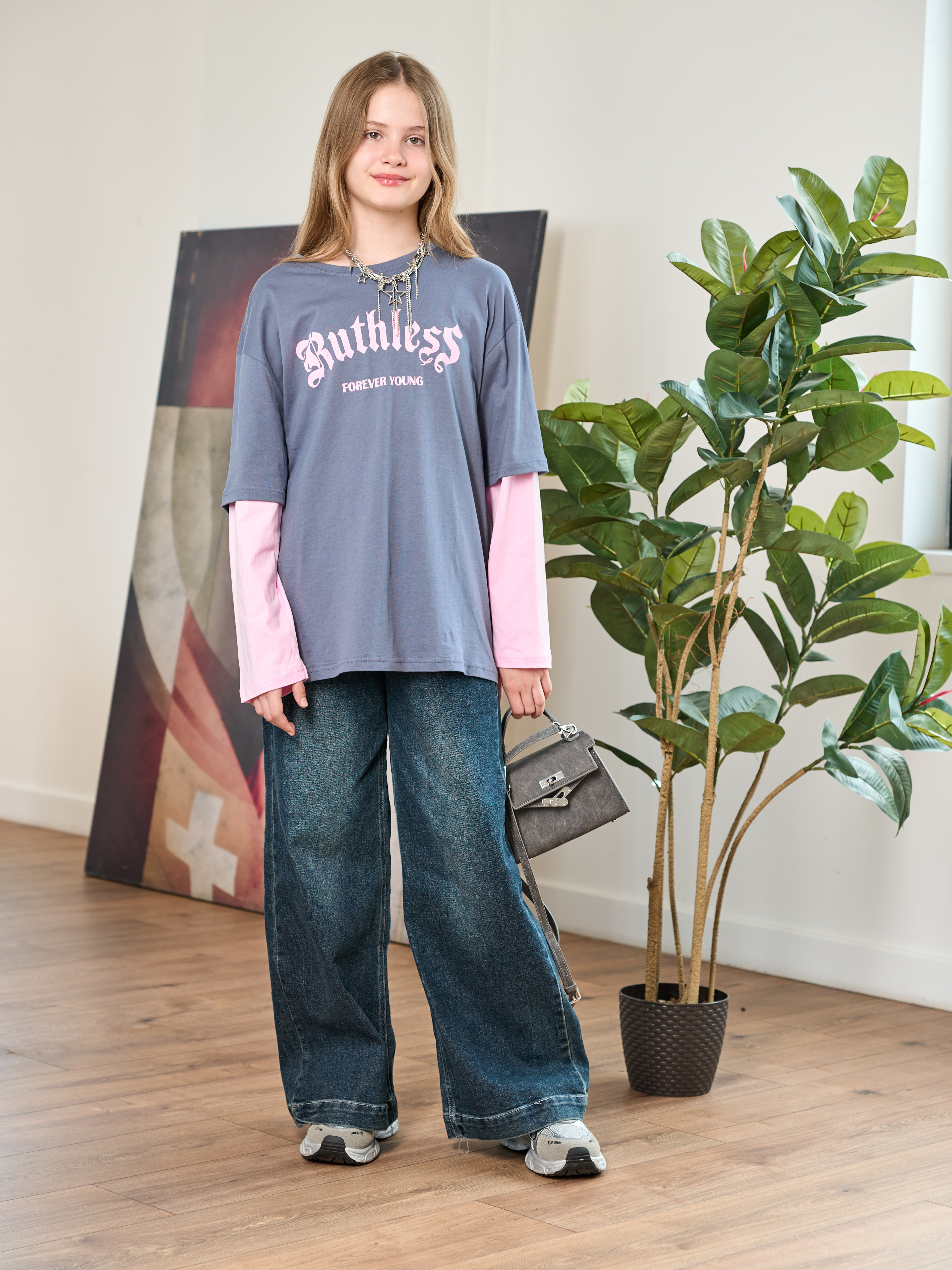 Джинсы-палаццо СИНИЙ МИР WD92203J-G63 - фото 6