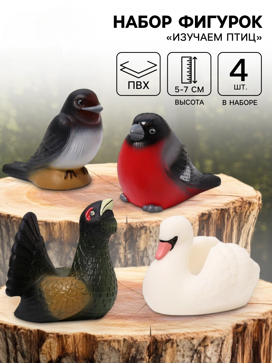 Игрушка Funny Toys Изучаем птиц, 4 фигурки - фото 1