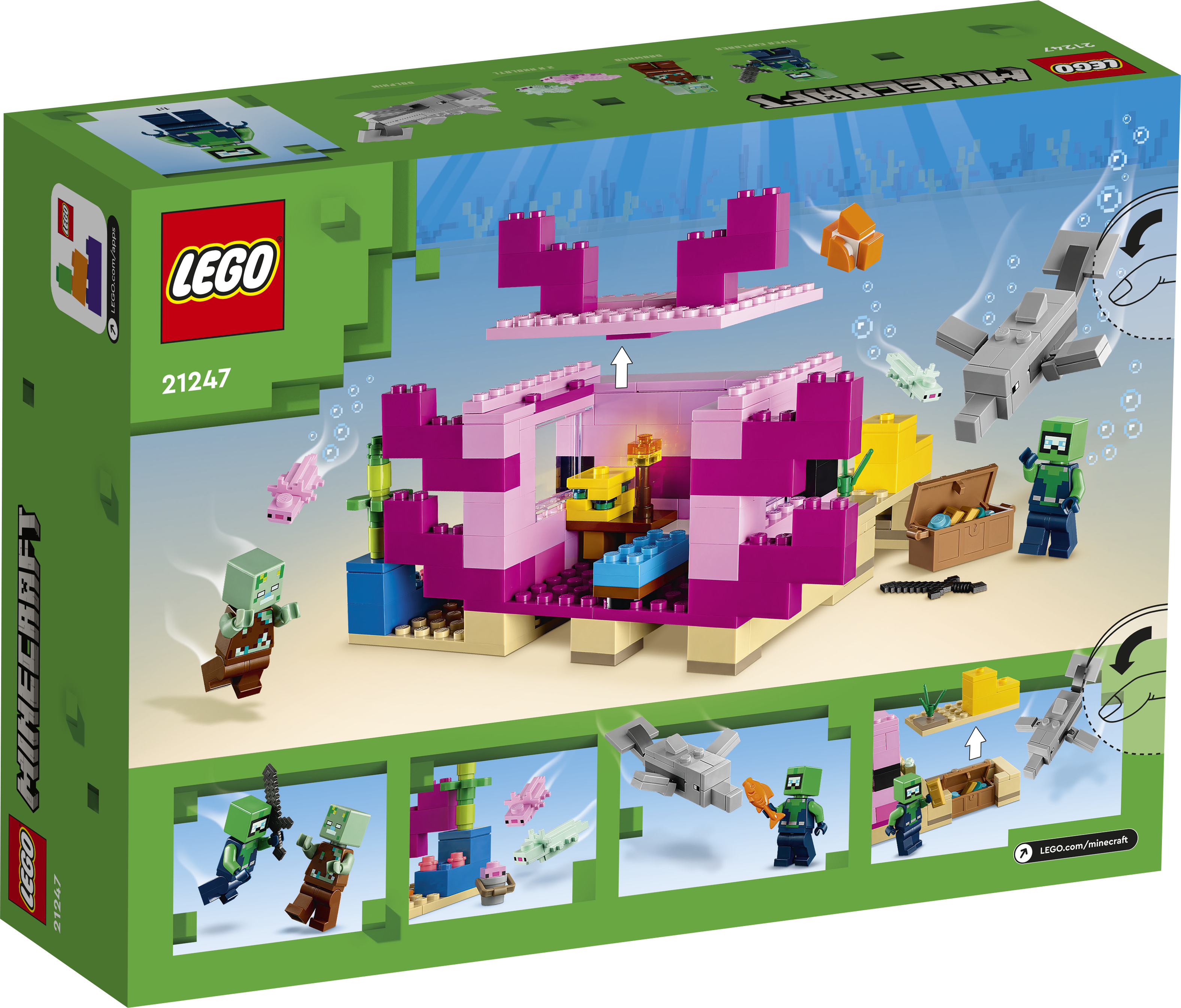 Конструктор LEGO Minecraft The Axolotl House блочный - фото 8