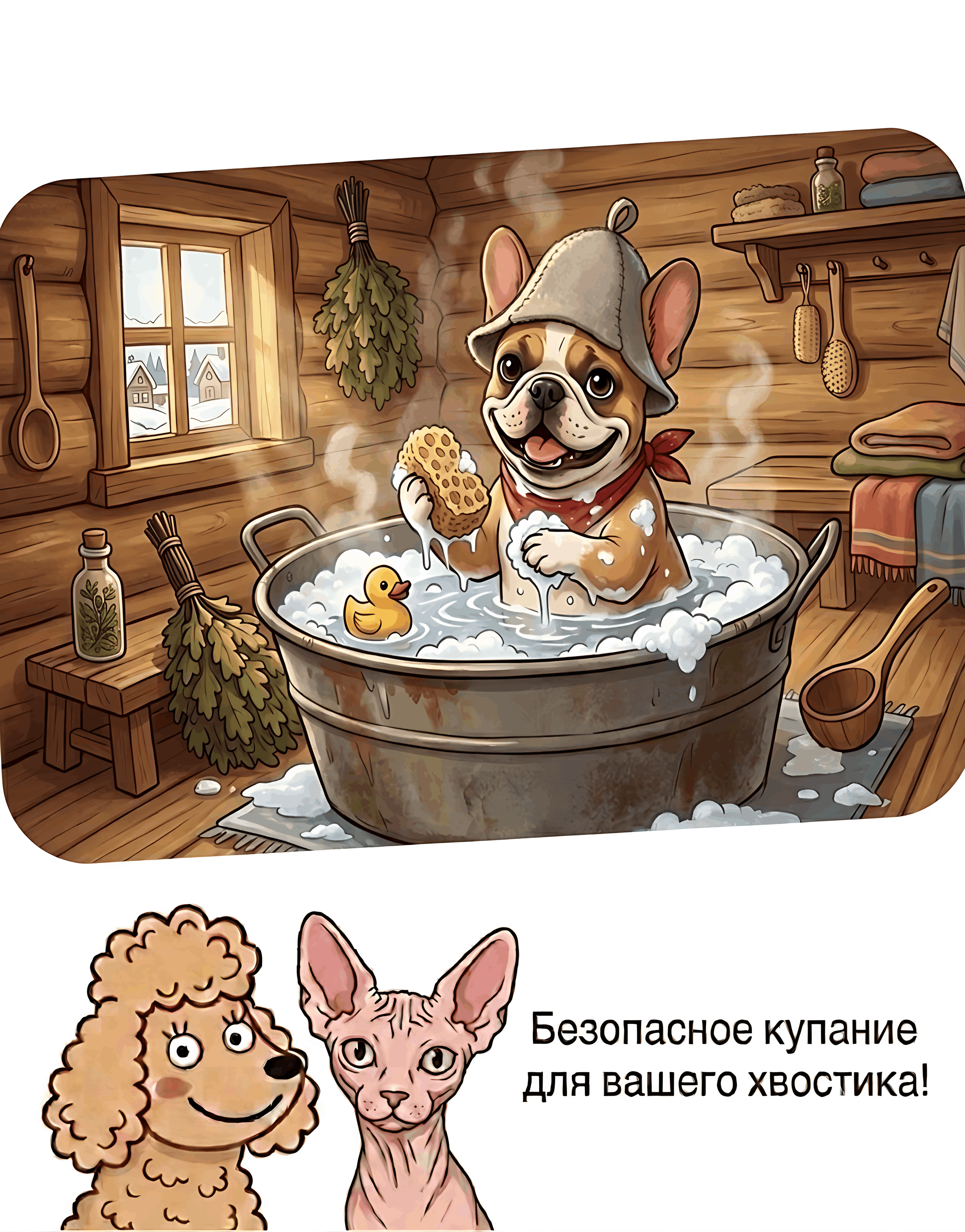 Коврик для ванны Varmax на присосках для животных - фото 7