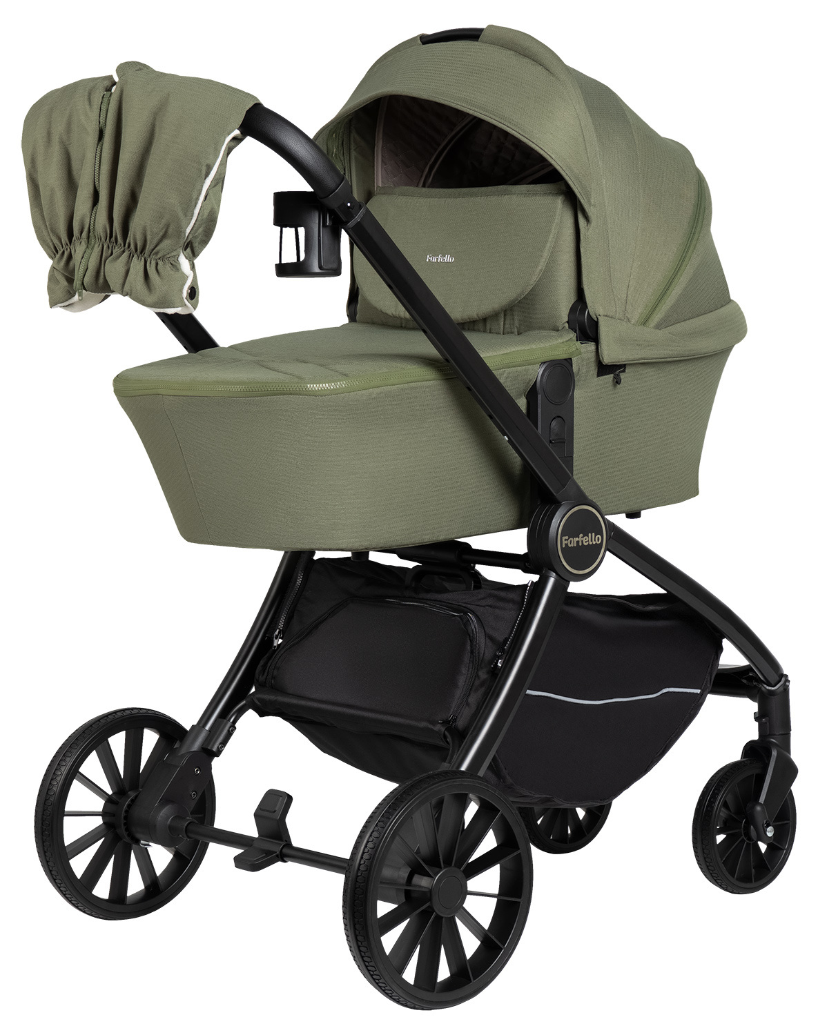 Коляска 3в1 Farfello Baby shell хаки - фото 11