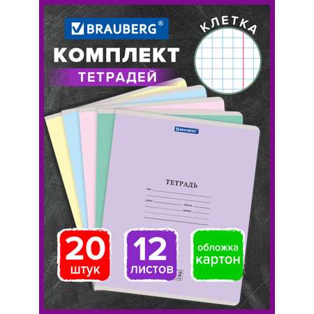 Тетрадь Brauberg клетка 12 лист. 20 шт.