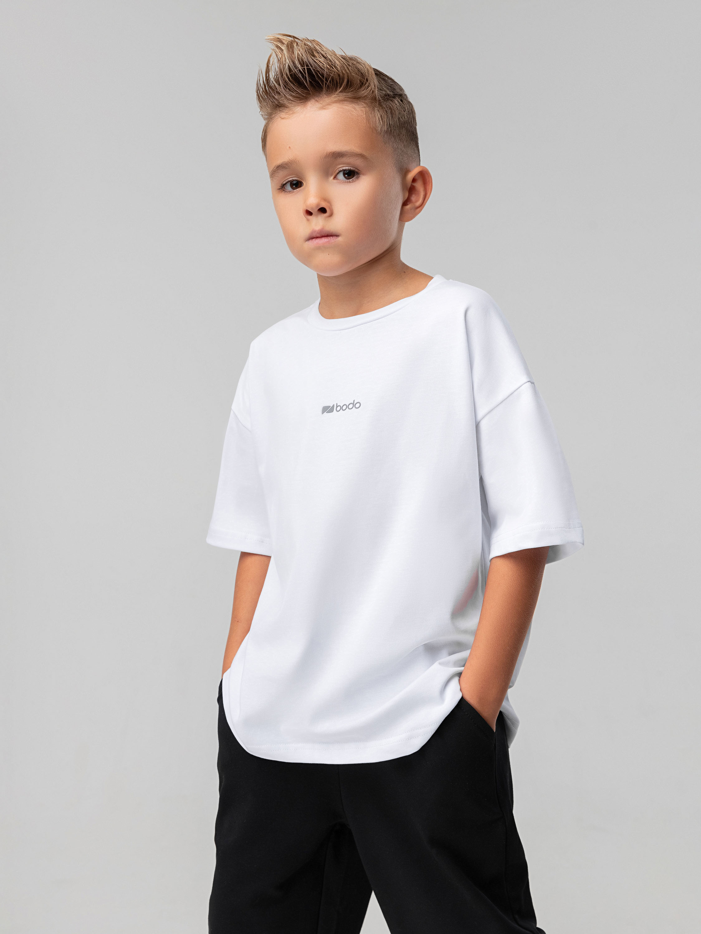 Футболка Bodo 4-460MU_белый (темно-серый) - фото 4