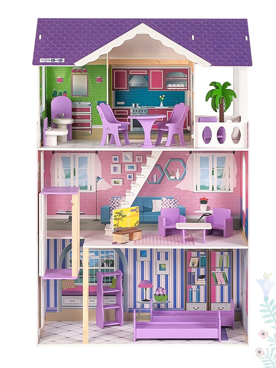 Домик для кукол PAREMO 121 см с мебелью PD318-14 - фото 11