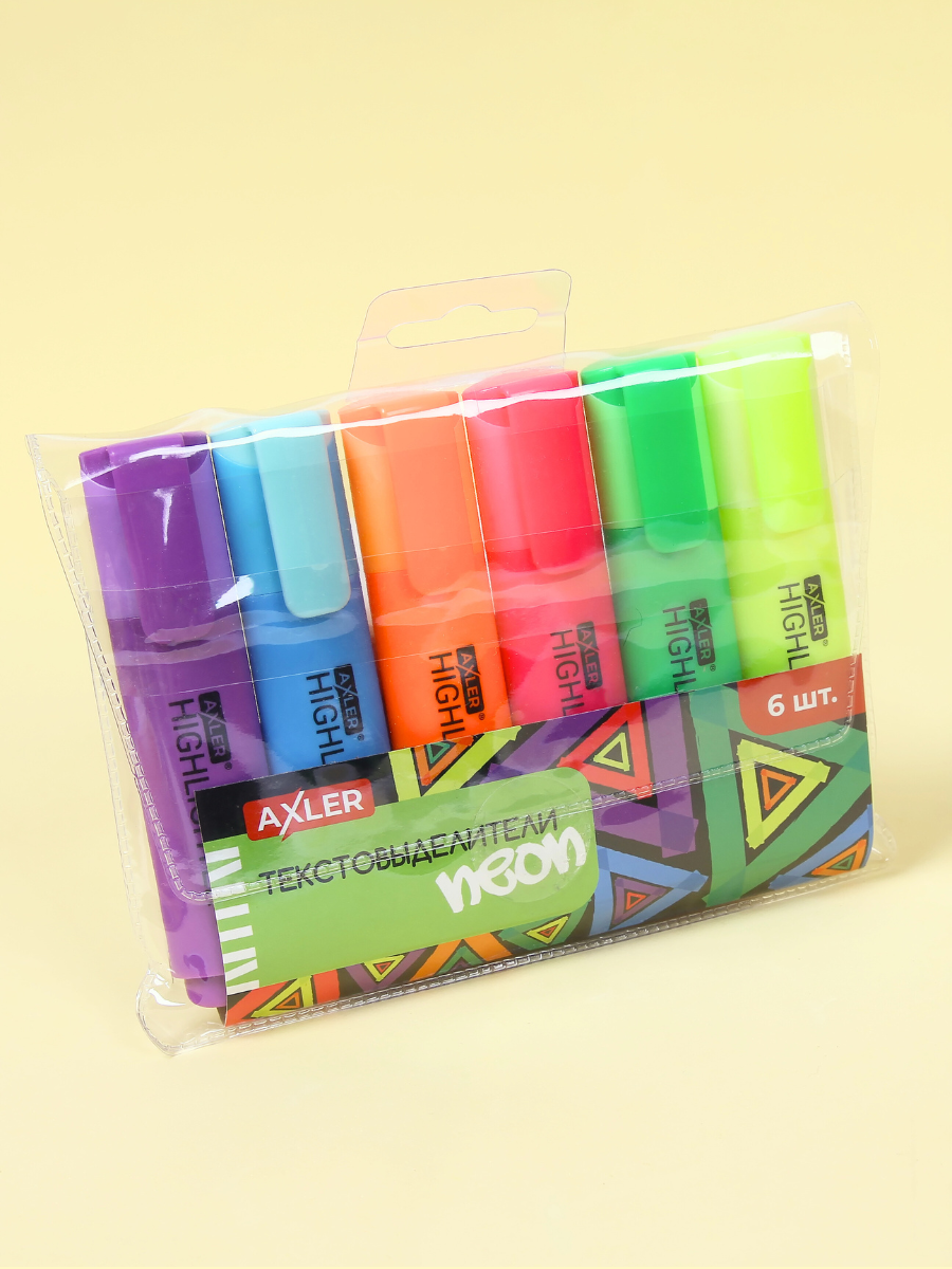Текстовыделители AXLER 6 шт. - фото 15