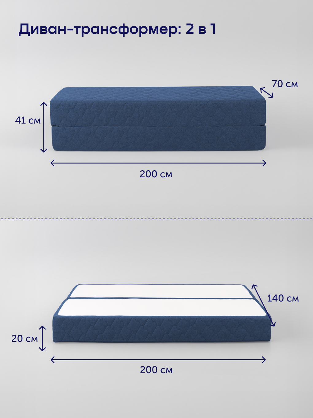 Диван buyson BuyDream синий - фото 3