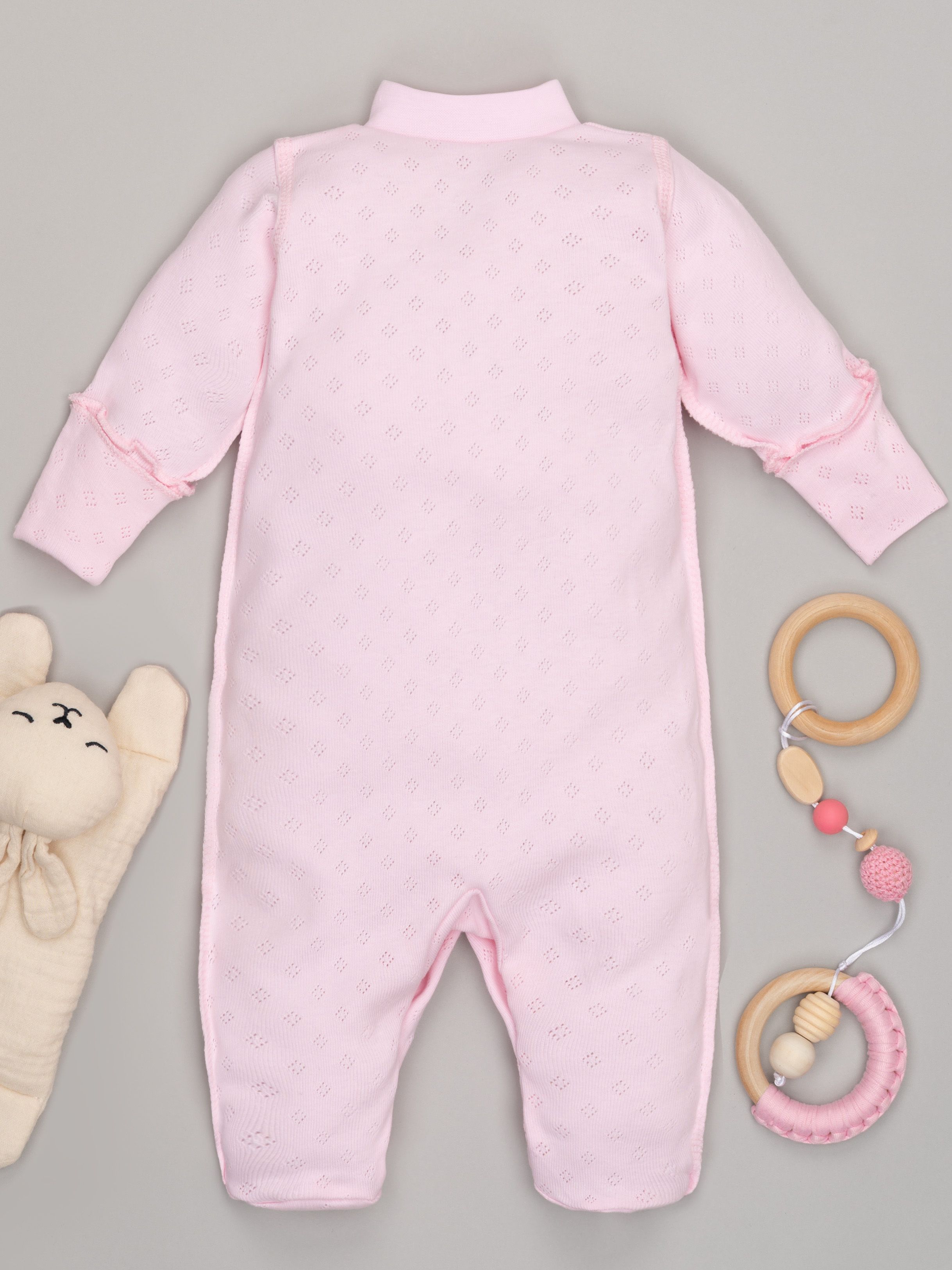 Комбинезон ТРИЯ 1015 ажурная рибана НВ розовый - фото 7