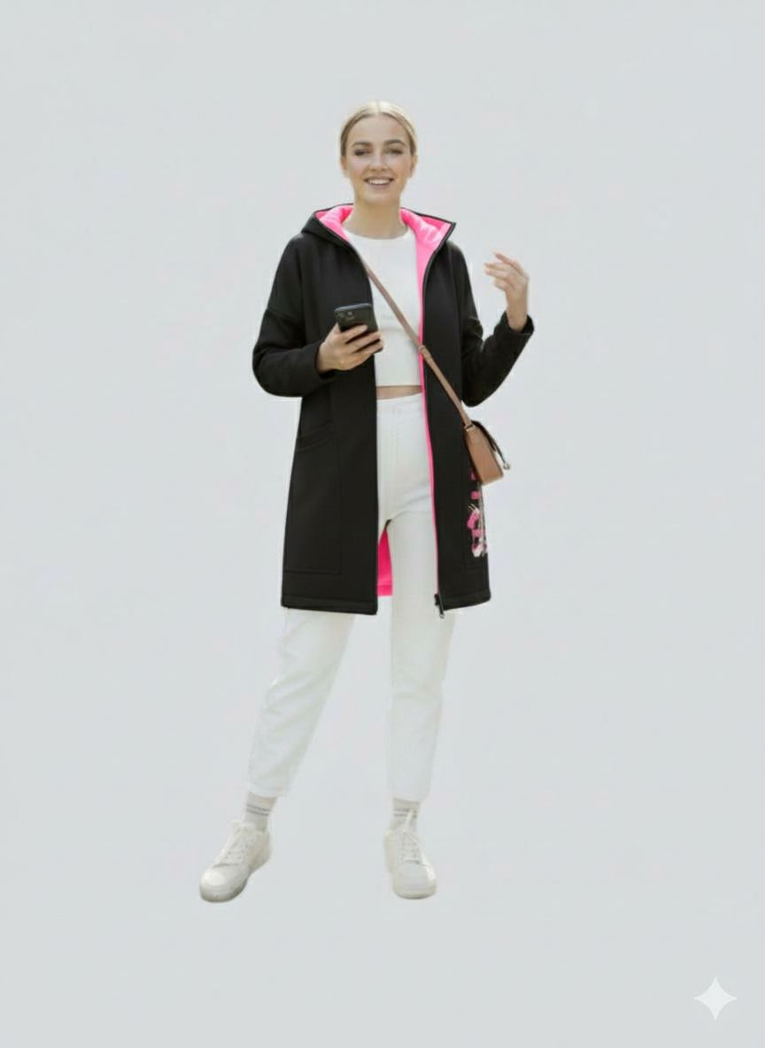 Ветровка Аврора 1077-Д/черный/розовый - фото 2