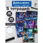 Общая тетрадь Brauberg клетка 48 лист. 5 шт.