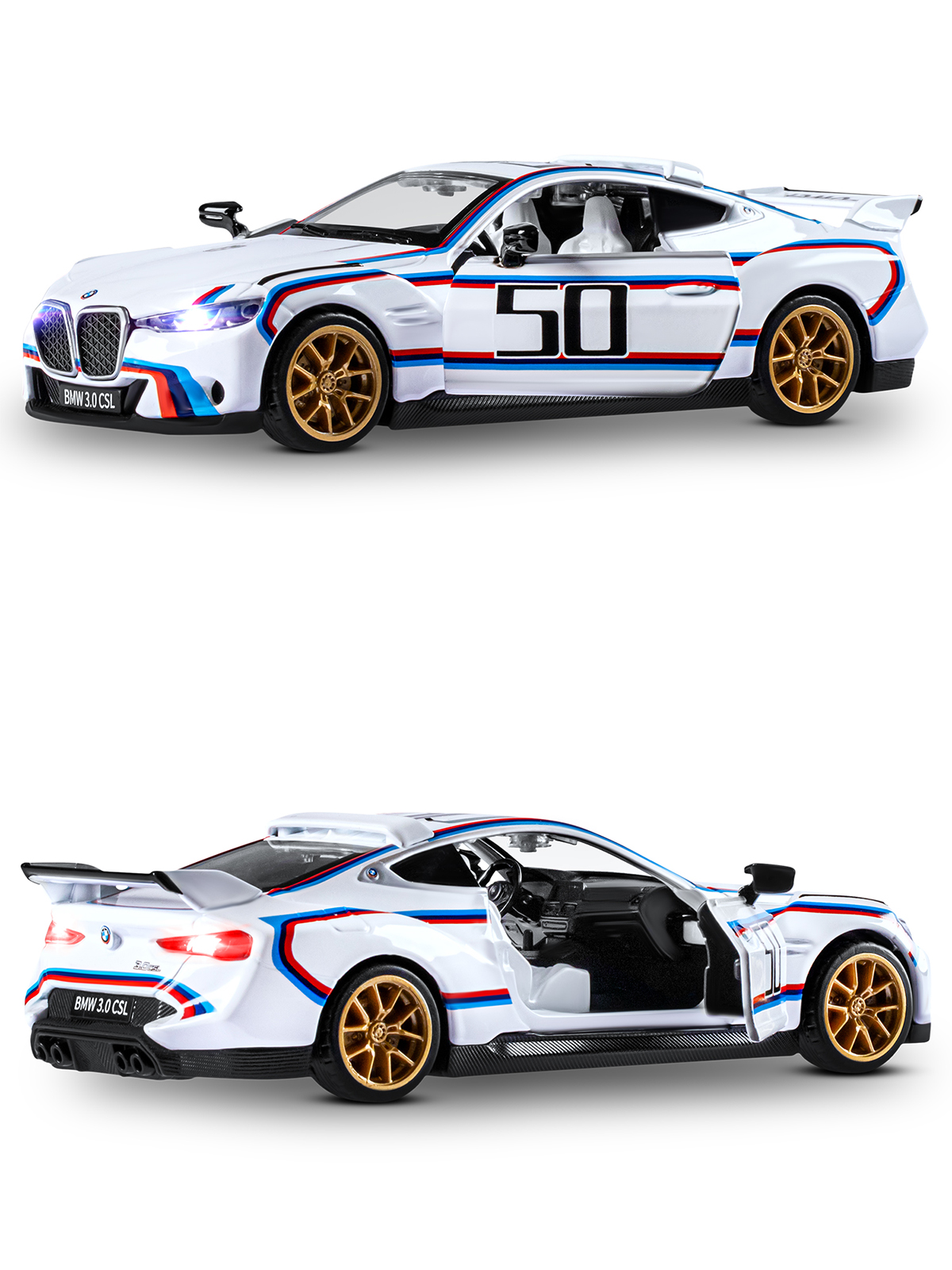 Автомобиль АВТОпанорама BMW 3.0 CSL 1:34 JB1251661 - фото 9