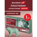 Пластилин Brauberg оливковый 1 цв.