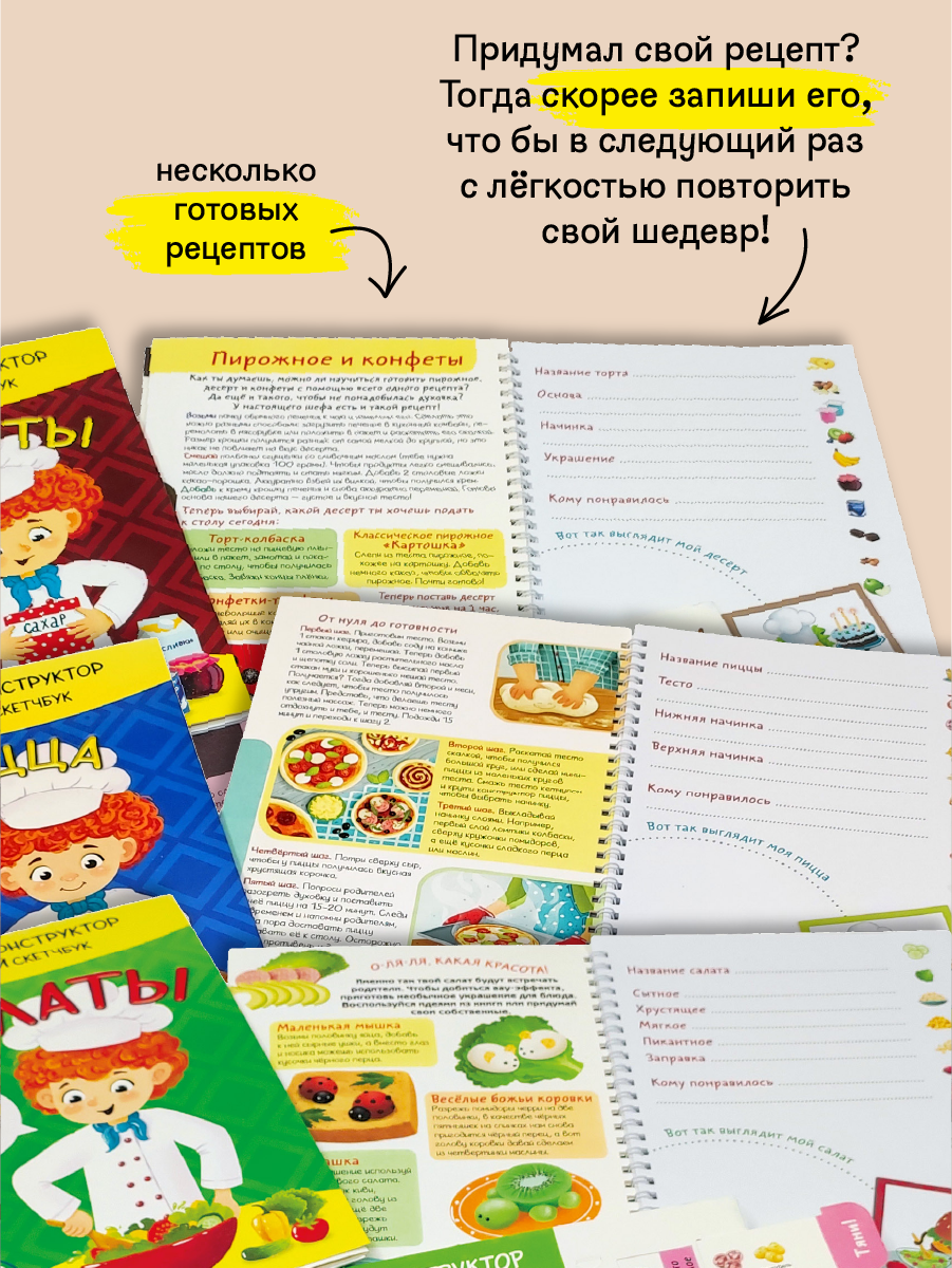 Скетчбуки кулинарные BimBiMon Набор из 3 штук - фото 3
