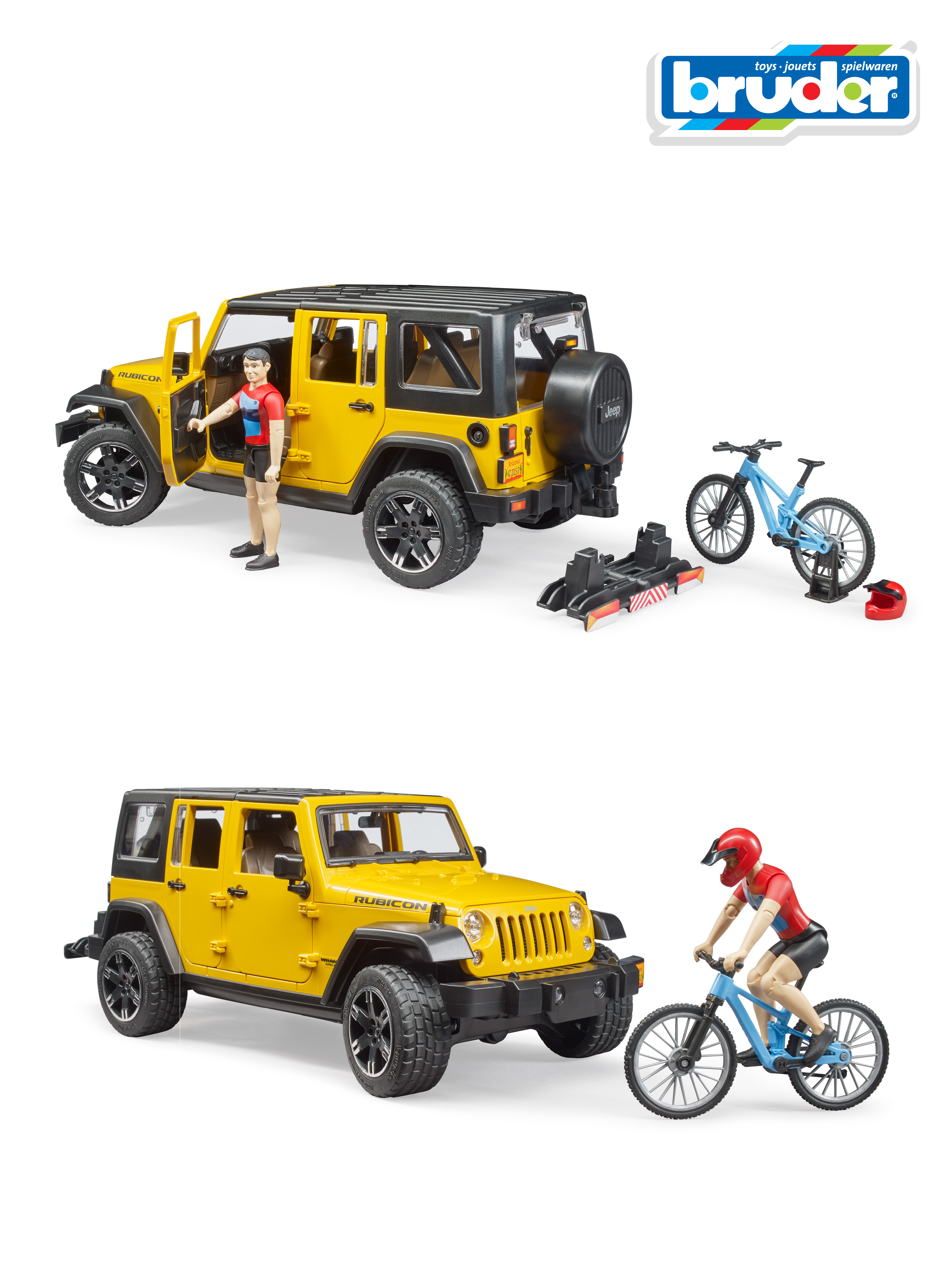 Внедорожник Bruder Jeep С велосипедистом и фигуркой 02-543 - фото 6