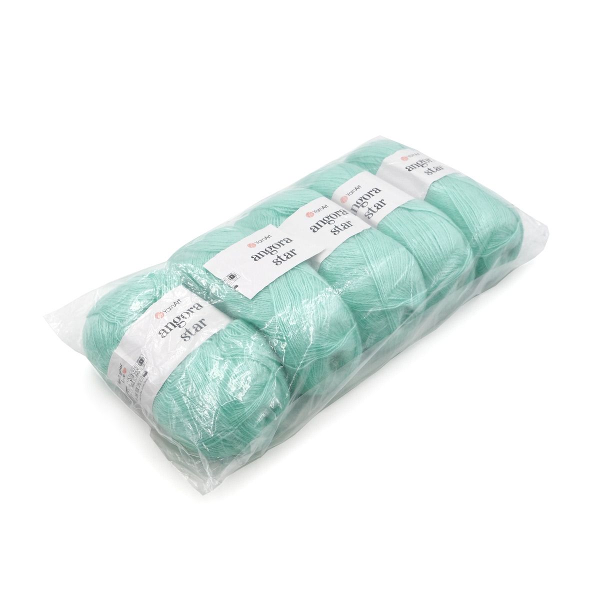 Пряжа YarnArt Angora Star тонкая полушерстяная 100 г 500 м 841 мятный 5 мотков - фото 7