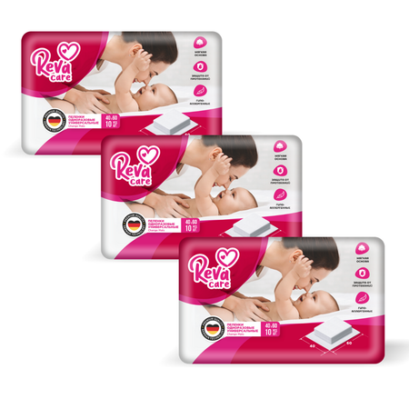 Пелёнки одноразовые Reva Care 40х60 см 3 упак. 10 шт.
