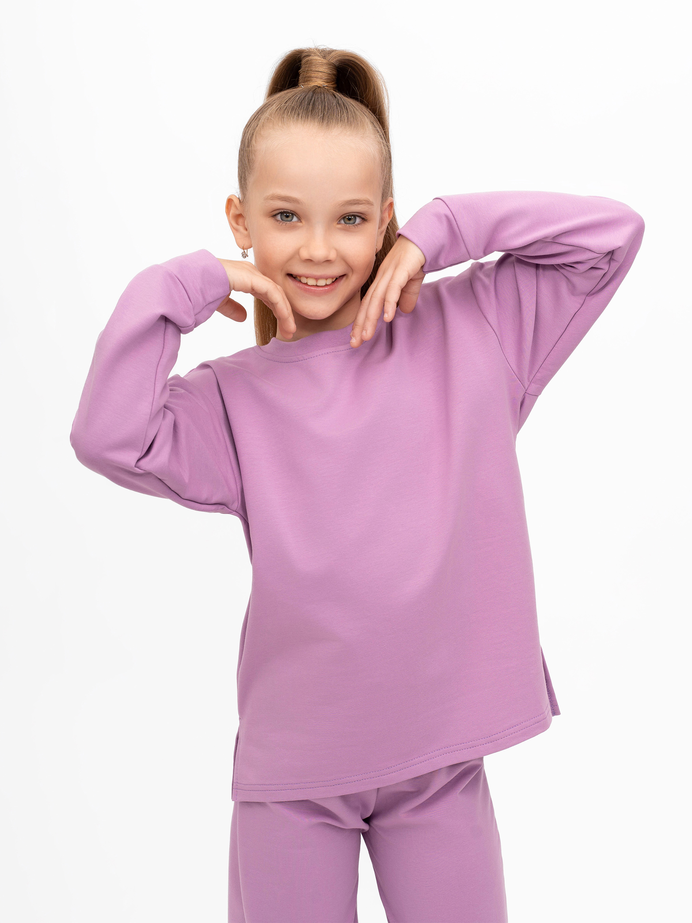 Свитшот и брюки Утенок 7065 сирень - фото 21