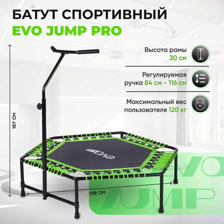 Батут каркасный EVO JUMP EVO jump Батут спортивный для фитнеса и джампинга EVO JUMP PRO, зеленый