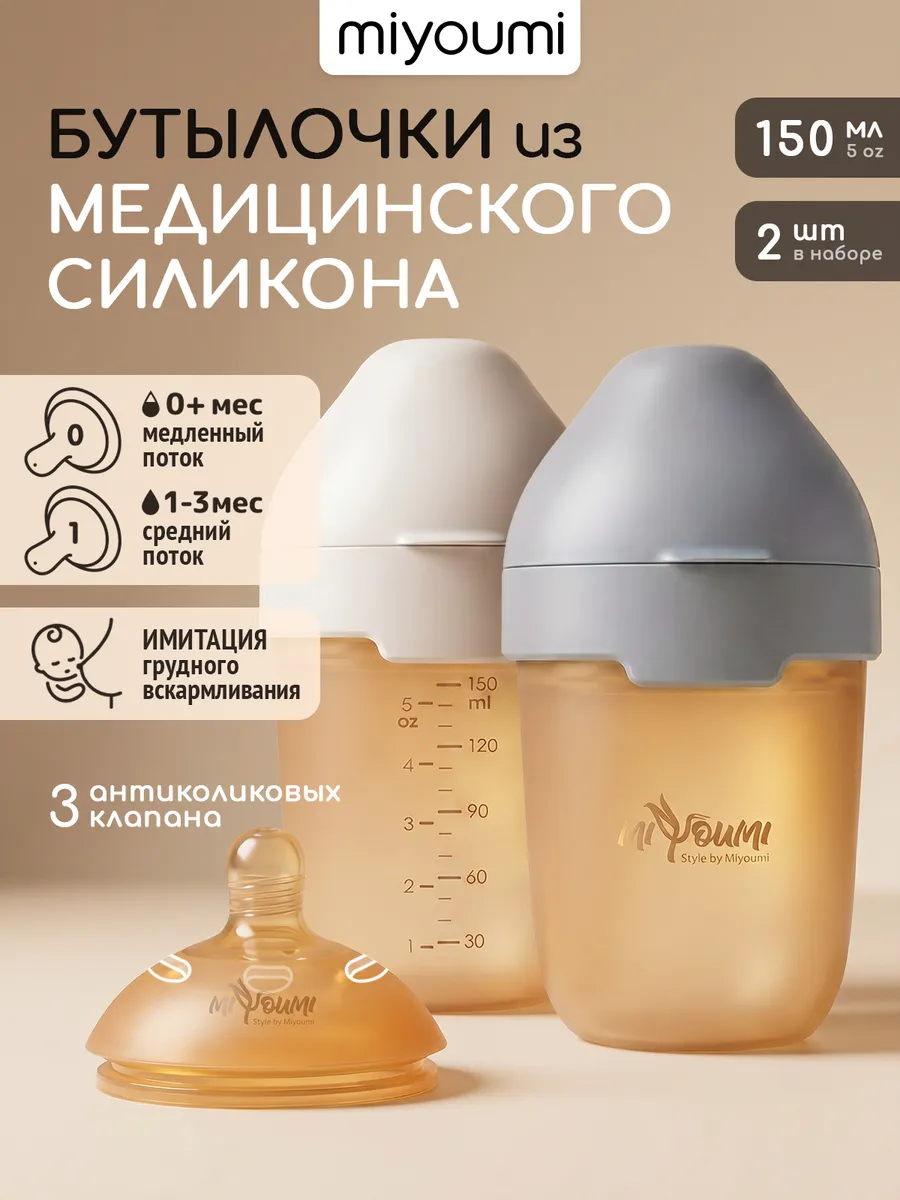 Бутылочка Miyoumi Anti-Colic 150 мл 2 шт. - фото 8