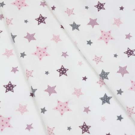 Пеленка UNDER the BLANKET 115х115см розовые звездочки фланель 2шт