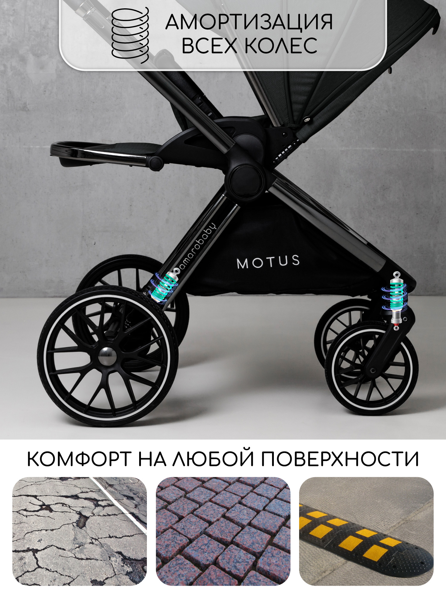 Коляска 2в1 Amarobaby Motus - фото 26