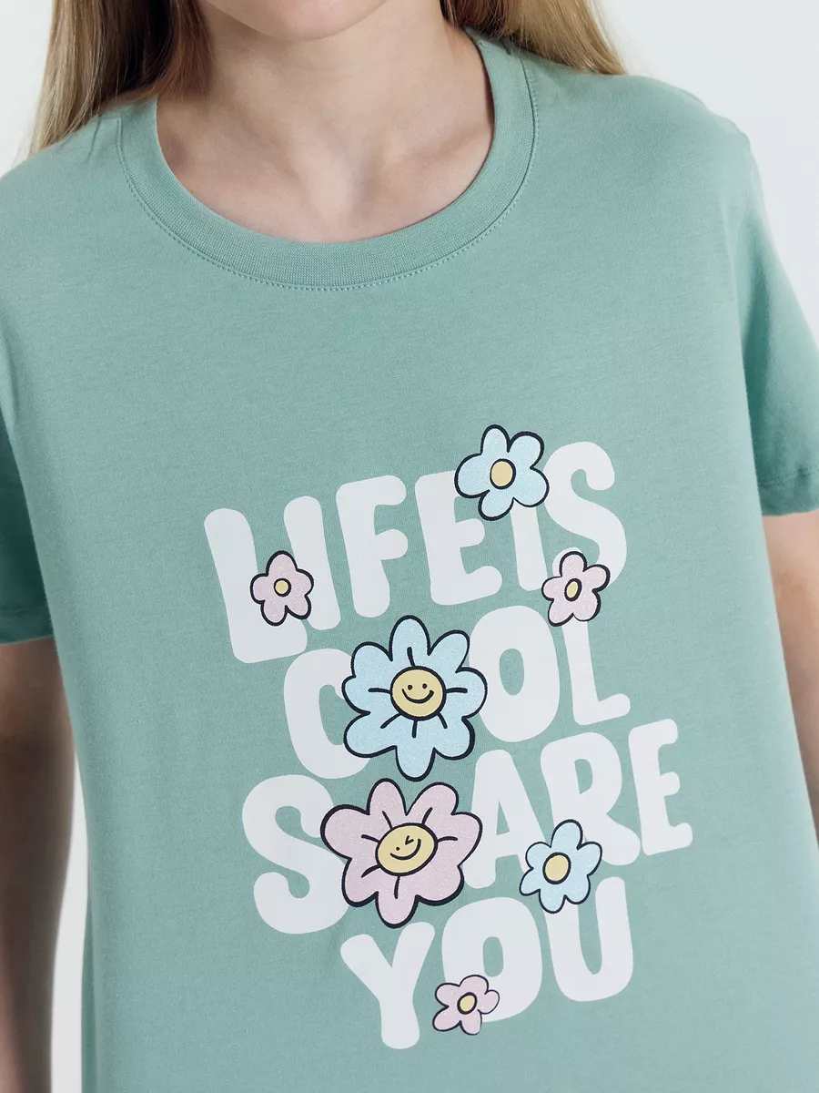 Футболка 2 шт Mark Formelle (Марк Формэль) 117835-2/шалфей +ромашки на св.розовом - фото 6