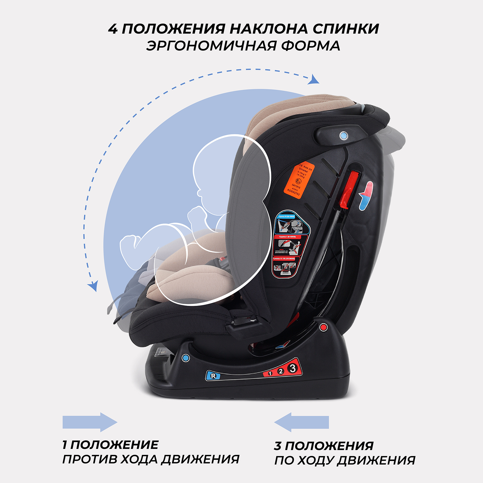 Автокресло Rant Matrix 0+/1/2/3 (0-36 кг) бежевый - фото 4