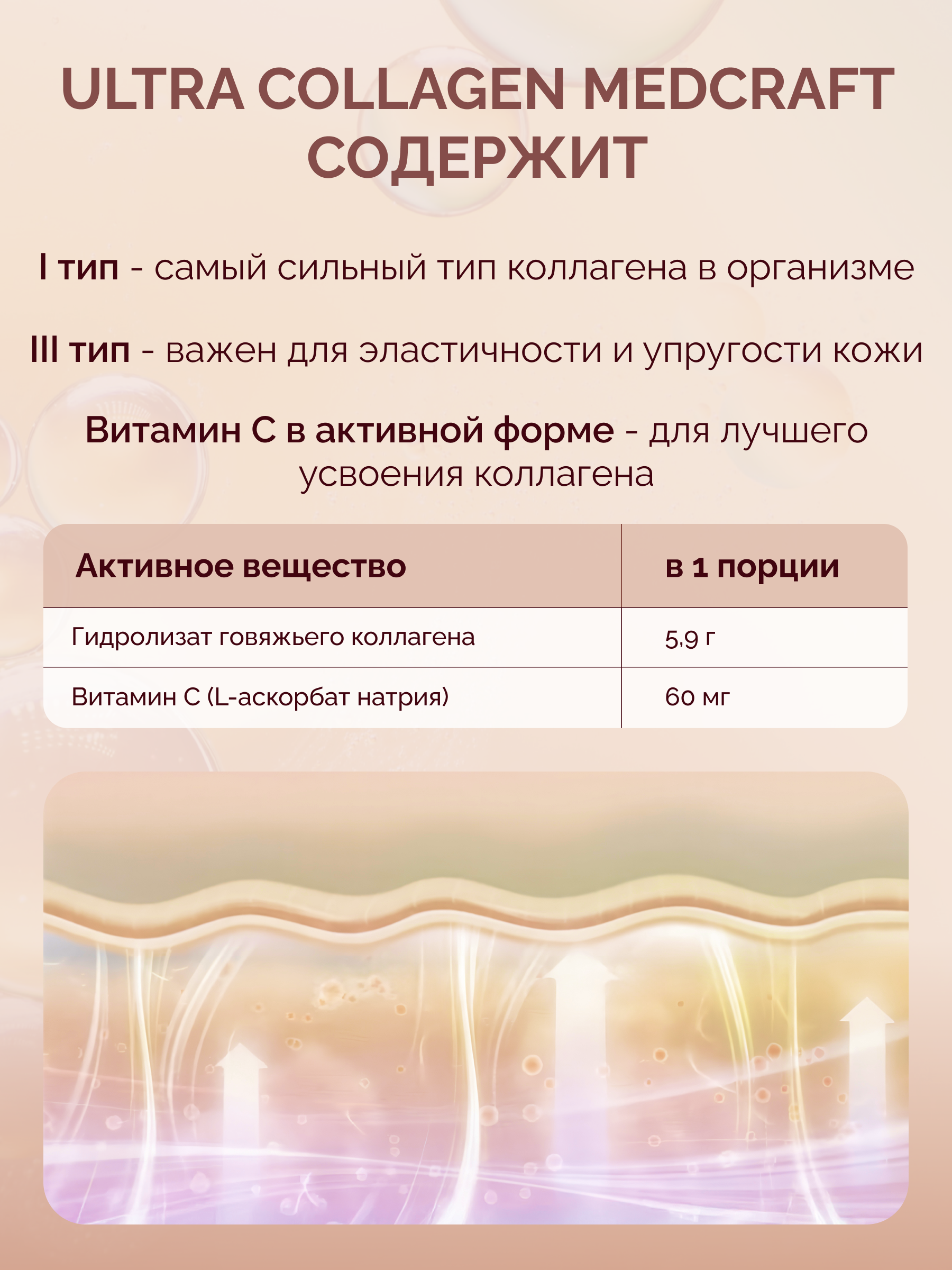Гидролизованный коллаген с витамином С MedCraft 180 гр - фото 5