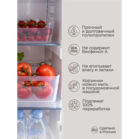 Комплект корзинок Econova Scandi 10л - 3шт прозрачный
