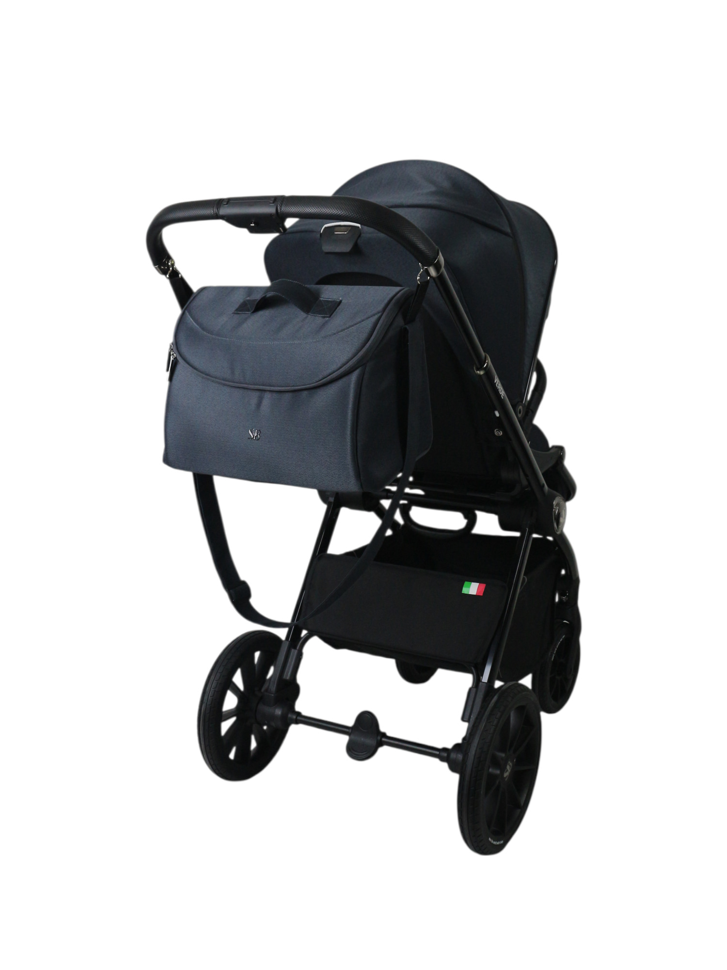 Коляска 3в1 Sweet Baby Verde Blue (Black Glossy) голубой - фото 3