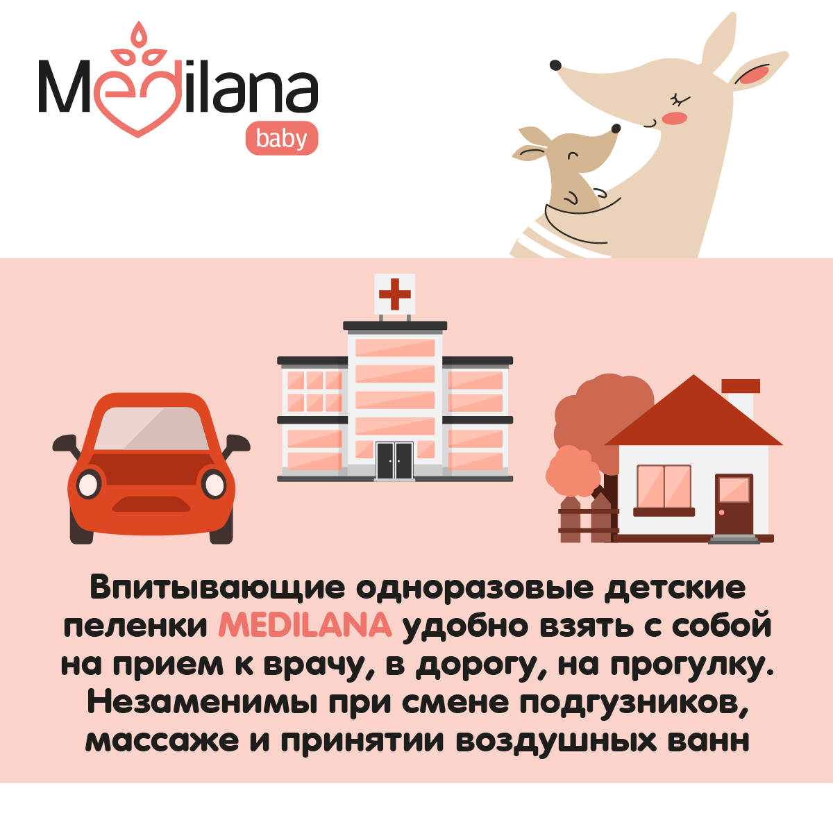Пелёнки одноразовые MEDILANA 60х90 см 30 шт. - фото 8