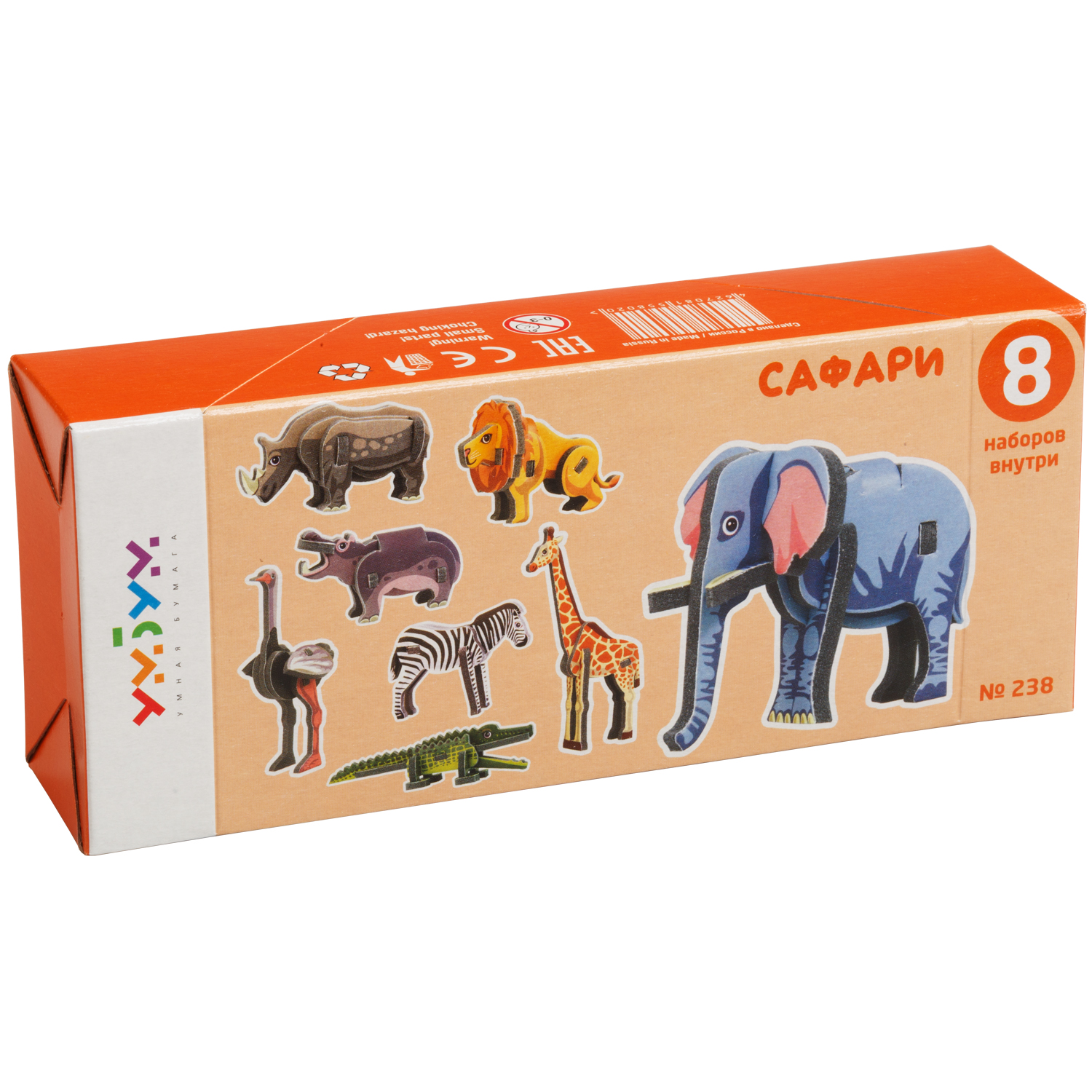 Набор сборных игрушек Умная бумага Сафари 238 238 - фото 3