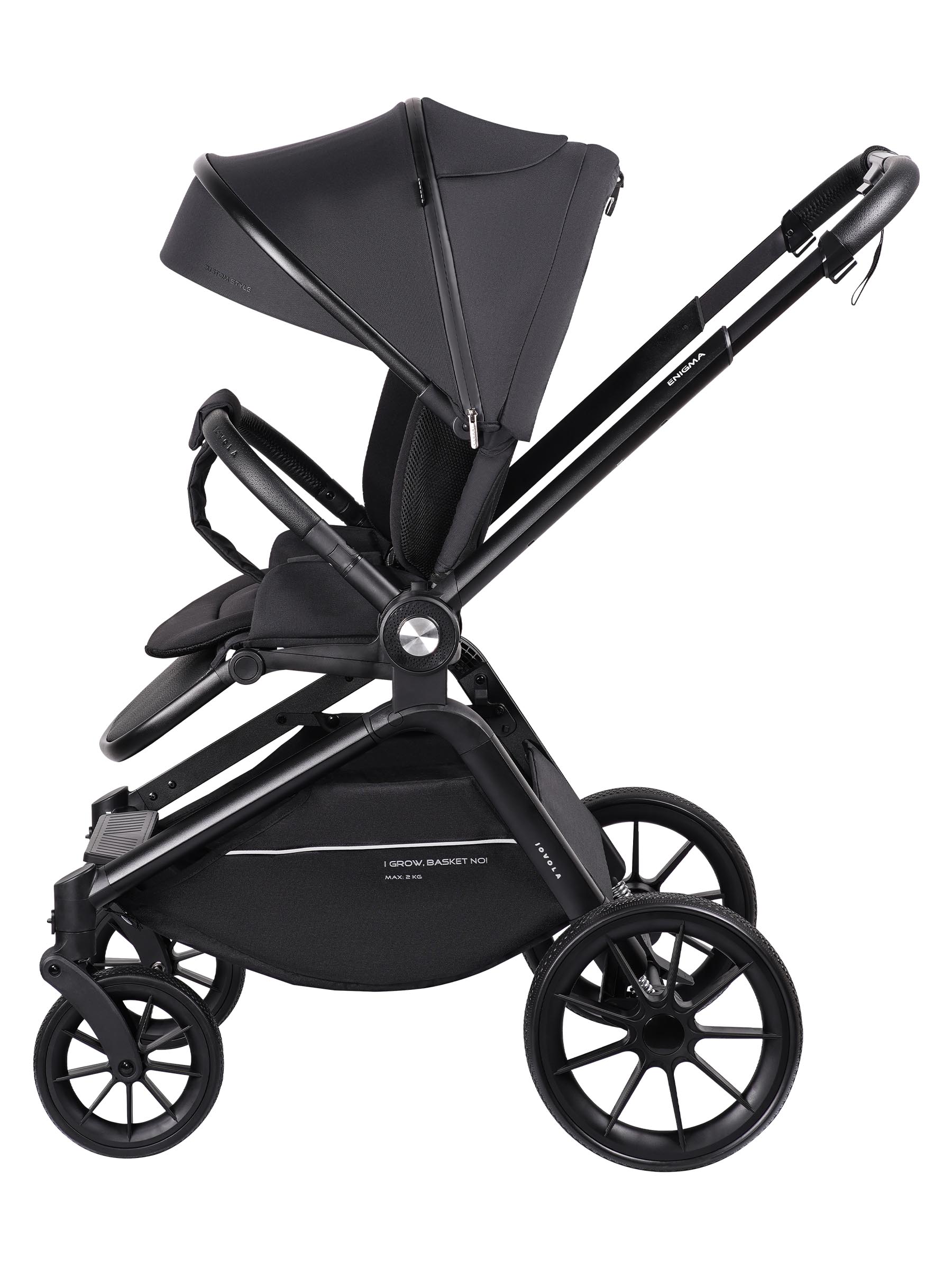 Коляска прогулочная JOVOLA Enigma всесезонная черный - фото 16