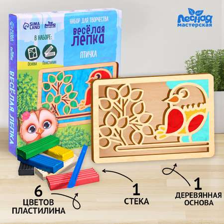 Картина из пластилина Лесная мастерская