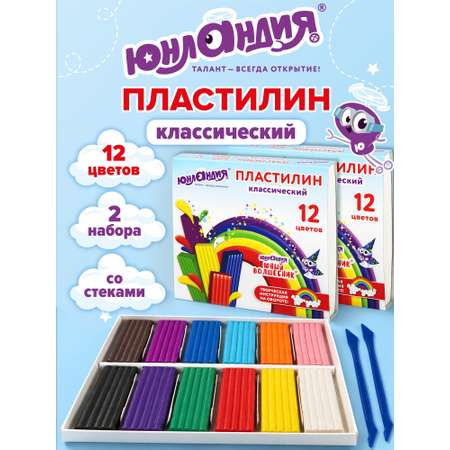 Пластилин Юнландия 12 цв.