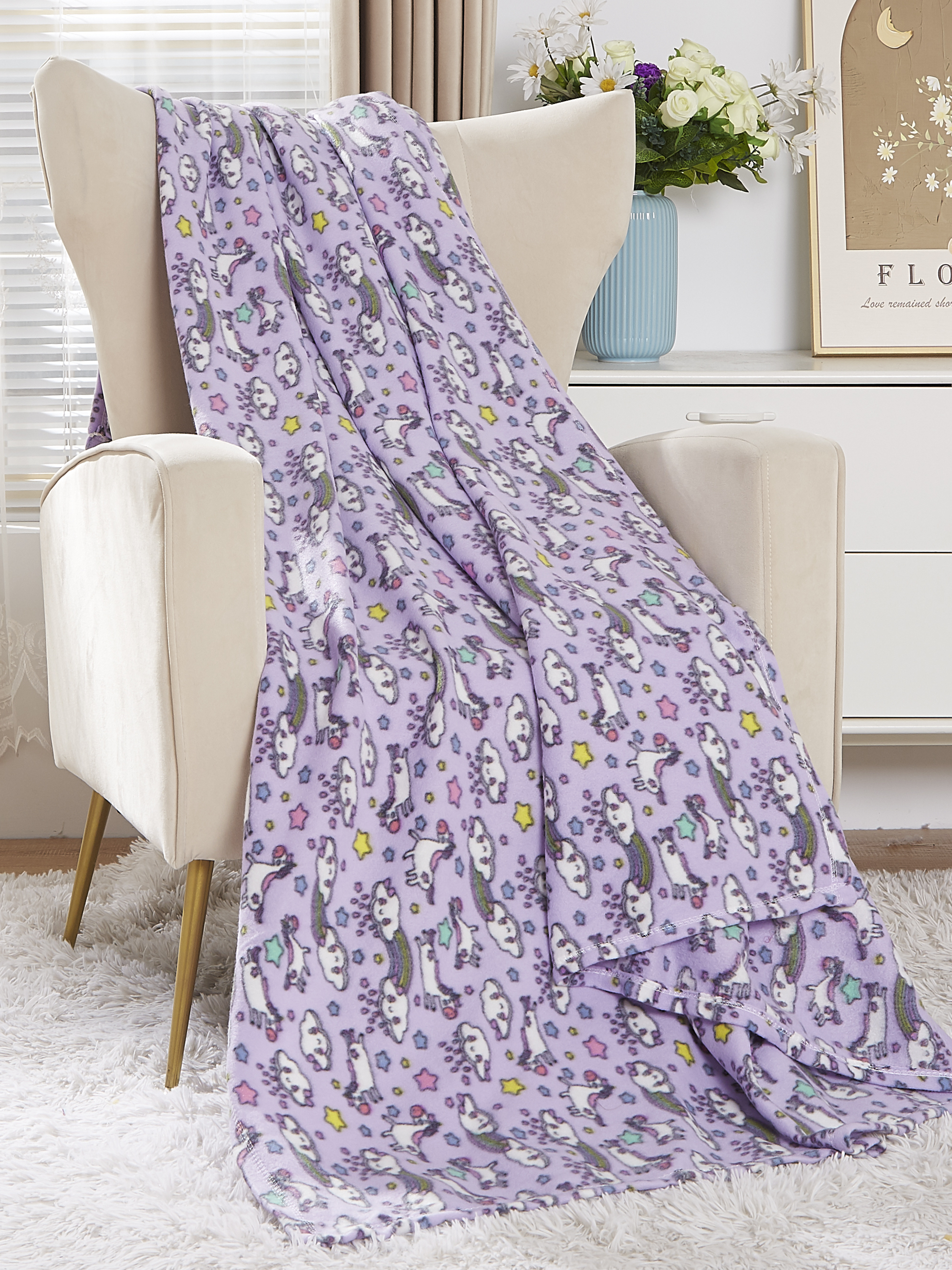 Плед Павлинка Единорожик 150 x 200 см флис - фото 1