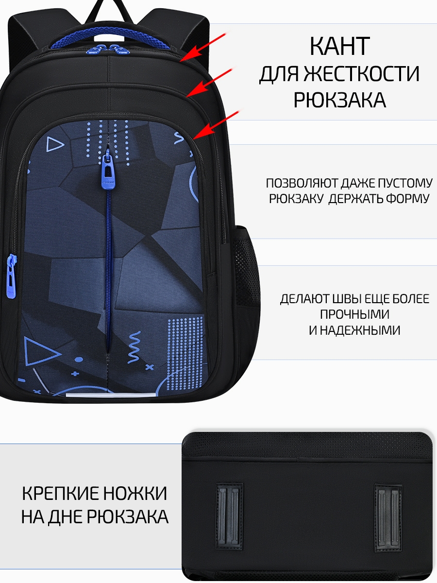 Ранец Evoline EVO-1020-bluegeom-41 - фото 7