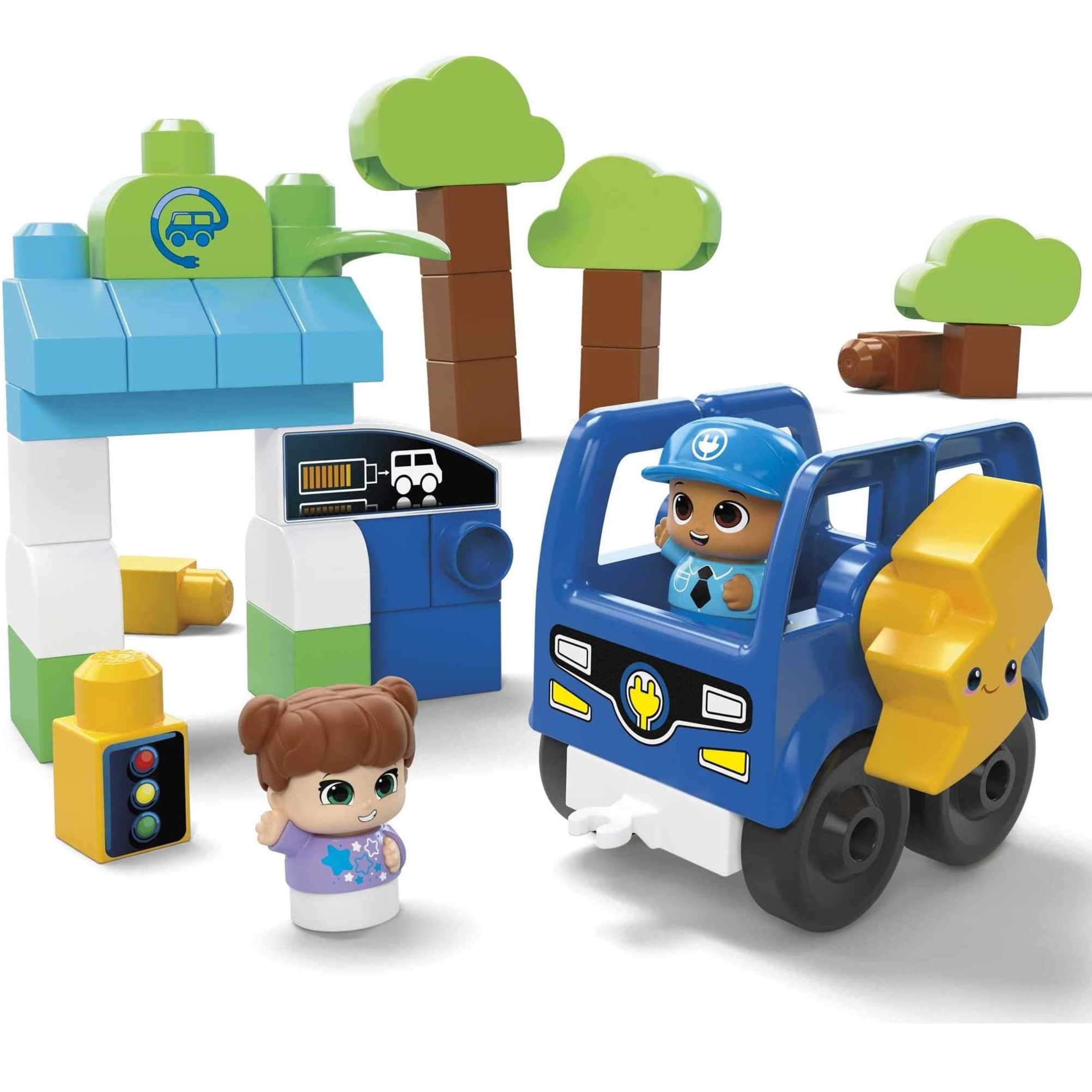 Конструктор Mega Bloks Green Town Charge and Go Bus блочный - фото 1