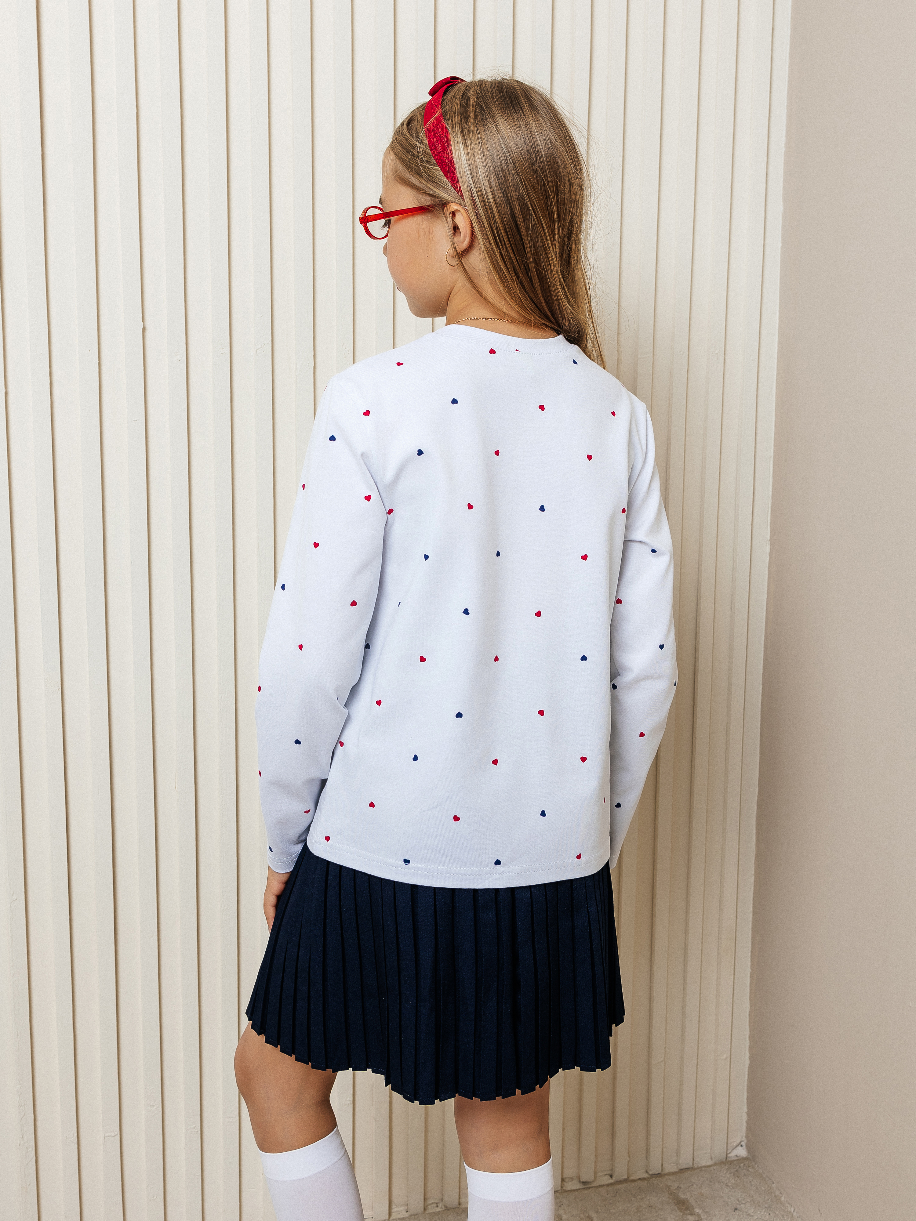 Водолазка Селтекс Ю_ДК1 белый/сердечки микс красный, синий - фото 4