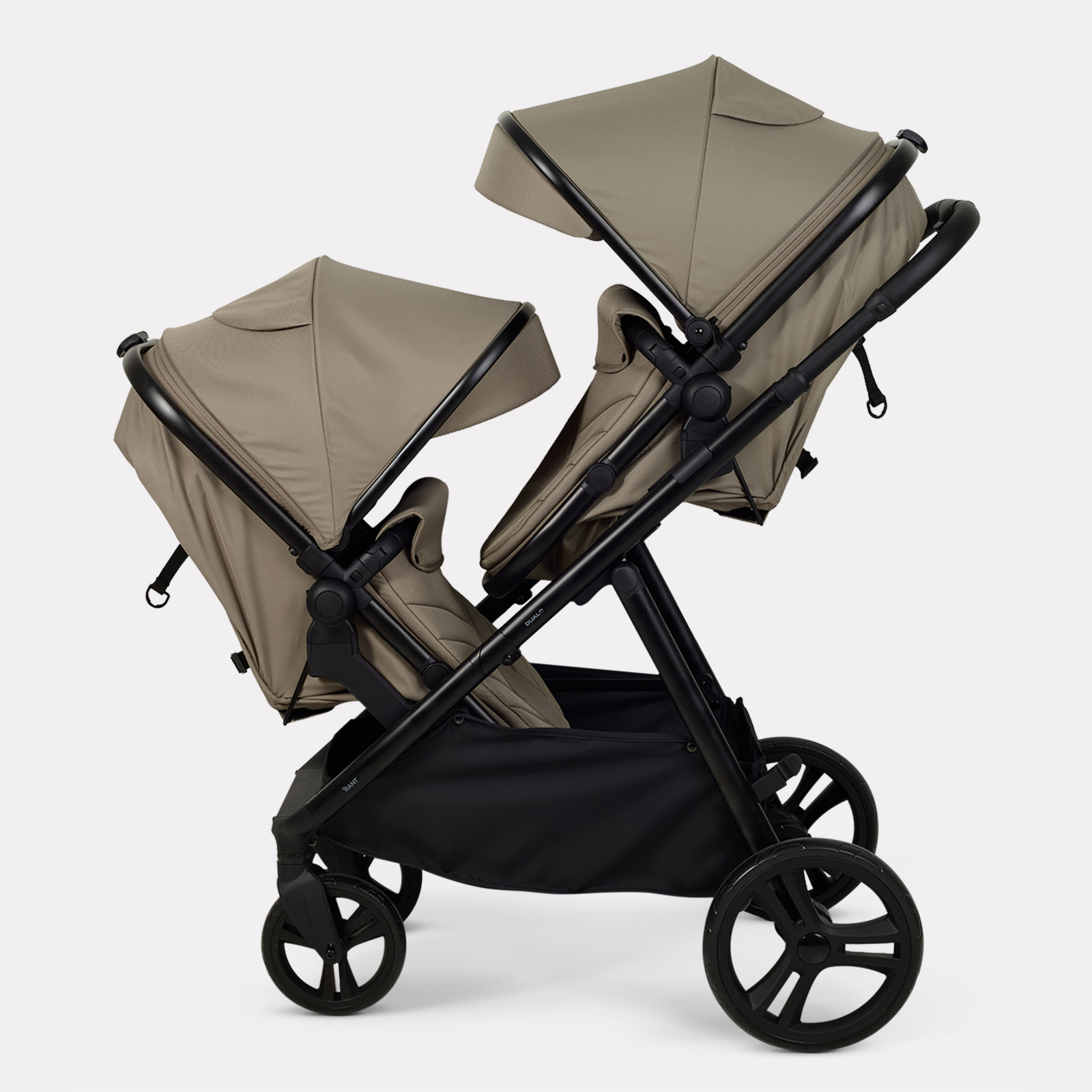 Коляска 2в1 для двойни Rant Basic Dualo коричневый - фото 10
