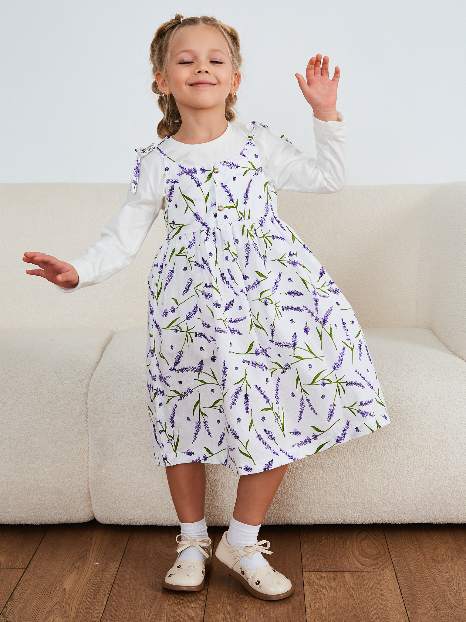 Сарафан MOUN сарафан_девочки_лаванда.бел - фото 32