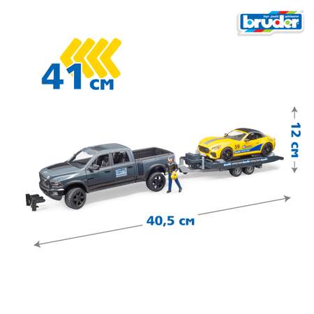 Внедорожник Bruder Ram с автомобилем Roadster 1:16