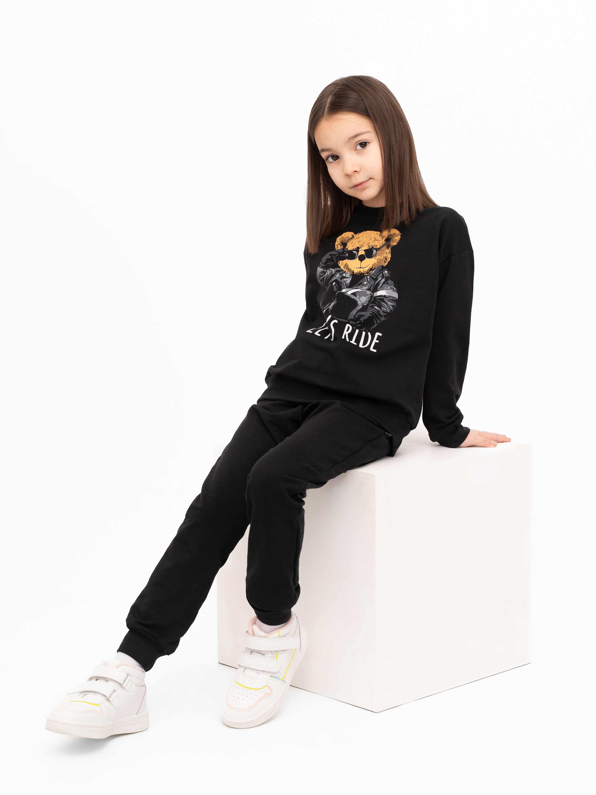 Костюм Утенок 7045г черный тедди байкер - фото 1