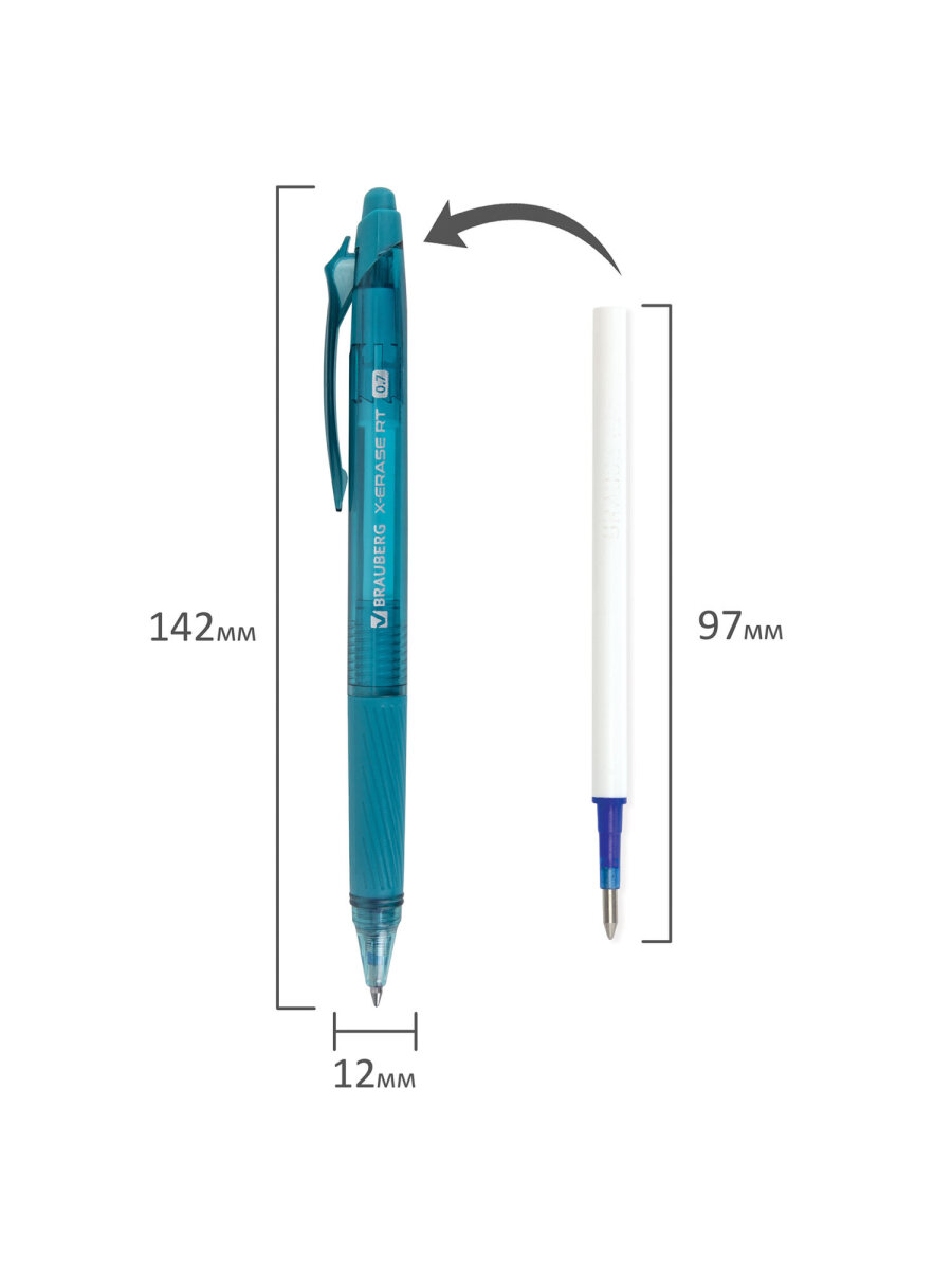 Ручка со стираемыми чернилами Brauberg 3 шт. - фото 9