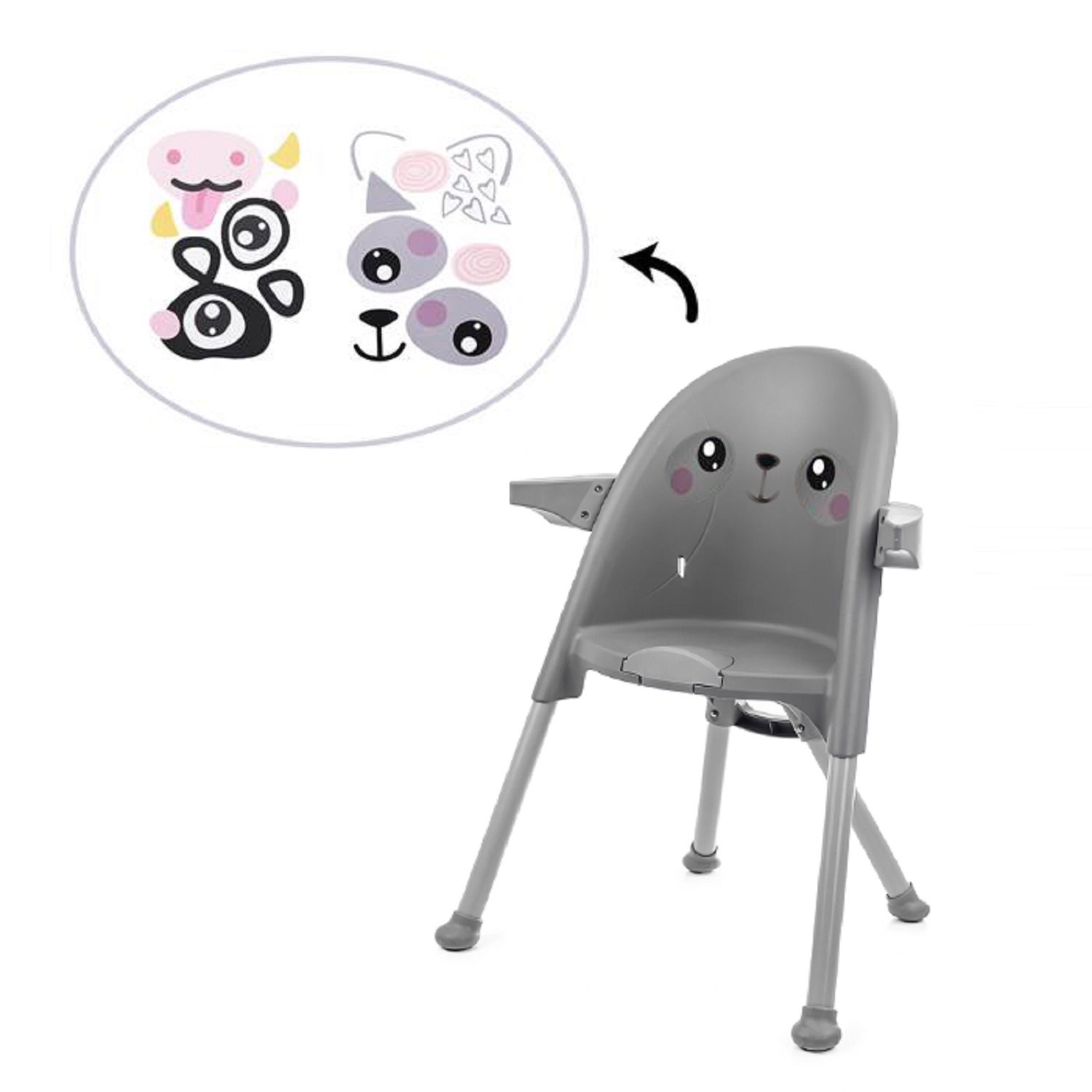 Стульчик для кормления Kinderkraft Pini Grey трансформер - фото 8